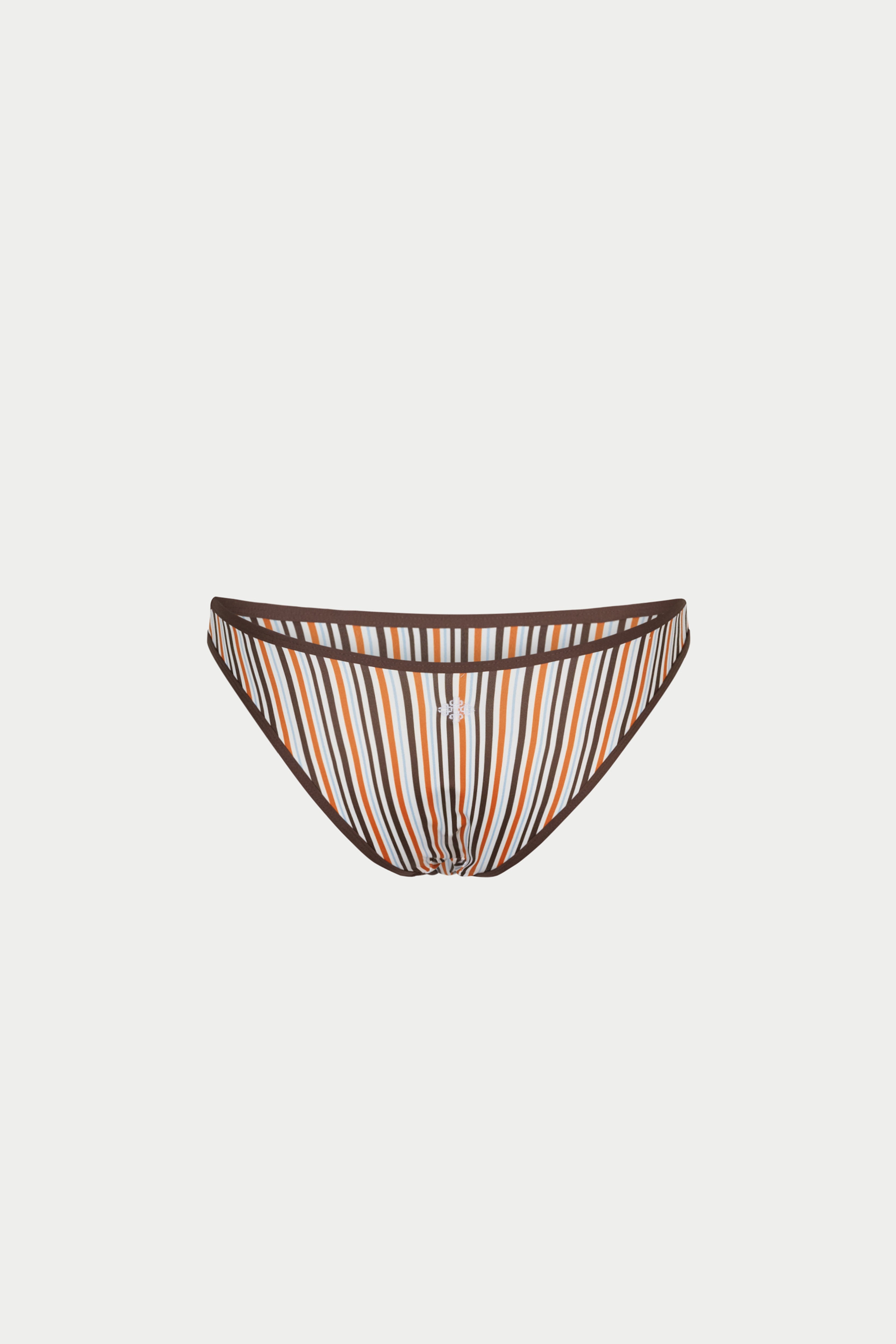 STRIPE HIGH LEG BIKINI BOTTOMS - CHOCOLATE