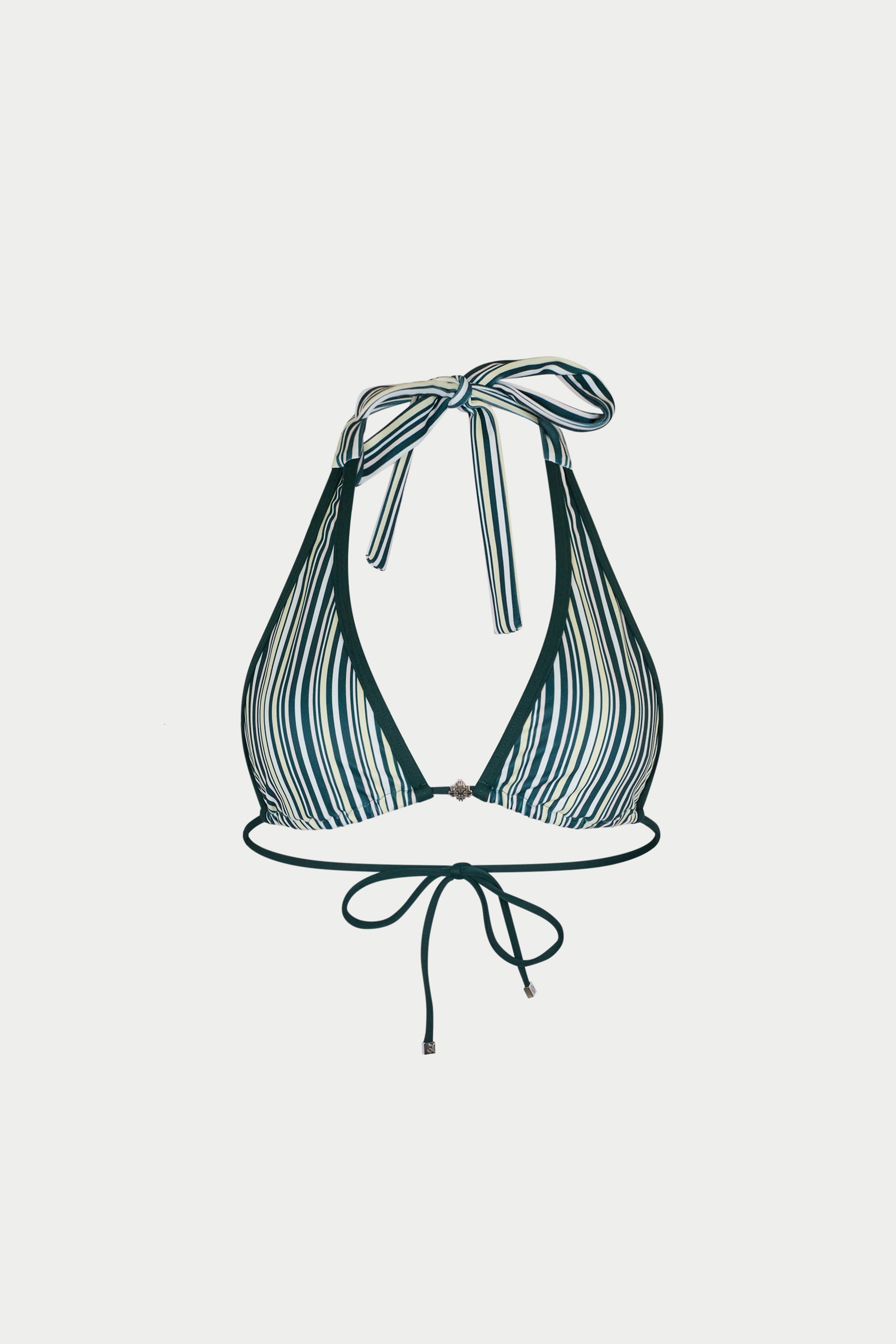 STRIPE TRIANGLE BIKINI TOP - GREEN