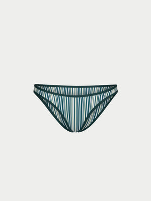 STRIPE HIGH LEG BIKINI BOTTOMS - GREEN