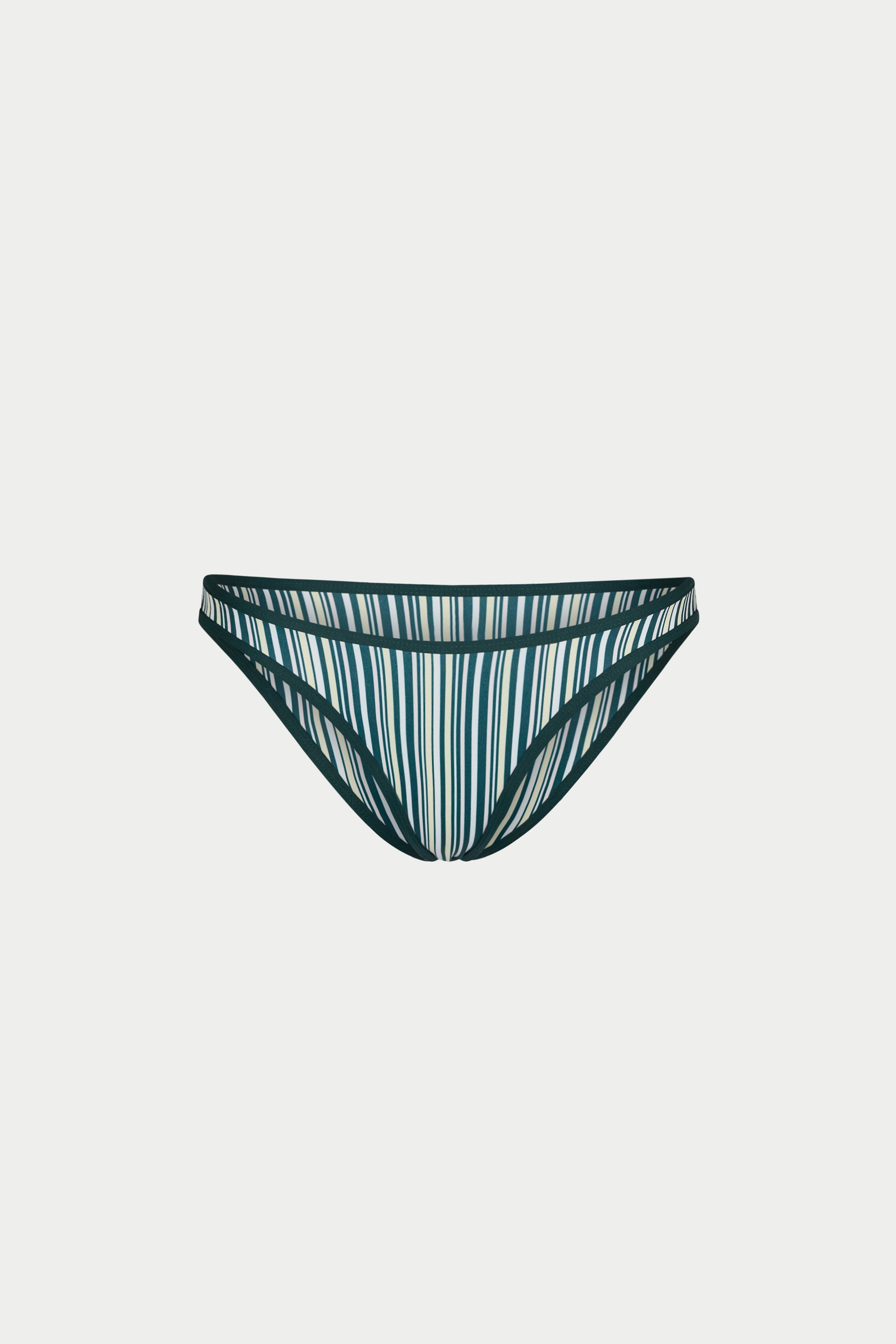 STRIPE HIGH LEG BIKINI BOTTOMS - GREEN