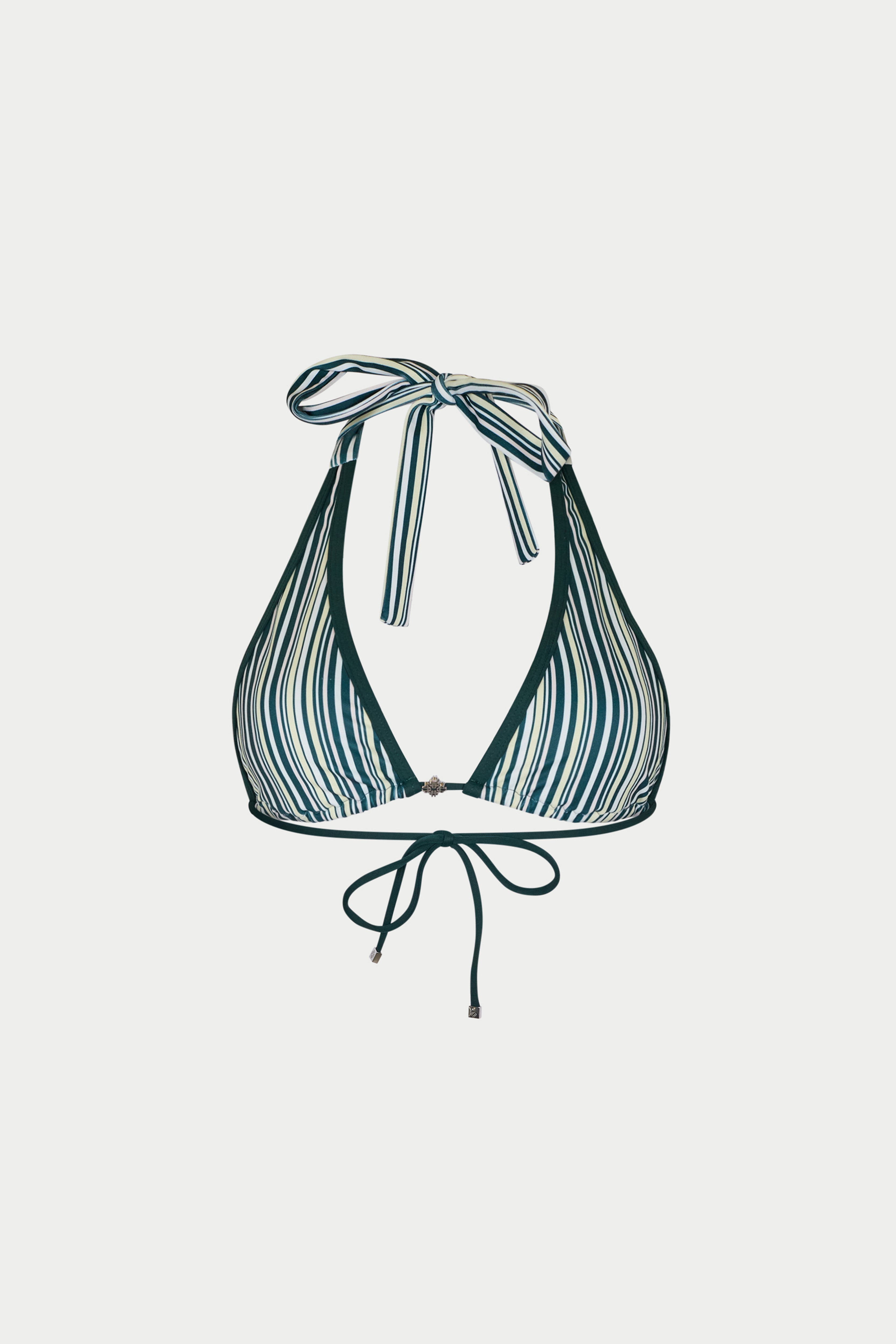 STRIPE TRIANGLE BIKINI TOP - GREEN