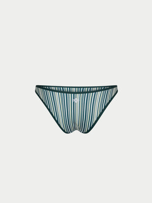 STRIPE HIGH LEG BIKINI BOTTOMS - GREEN