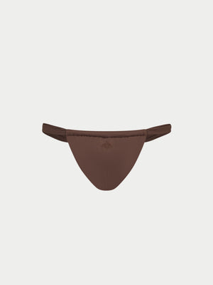 RUCHED BIKINI BOTTOMS - CHOCOLATE