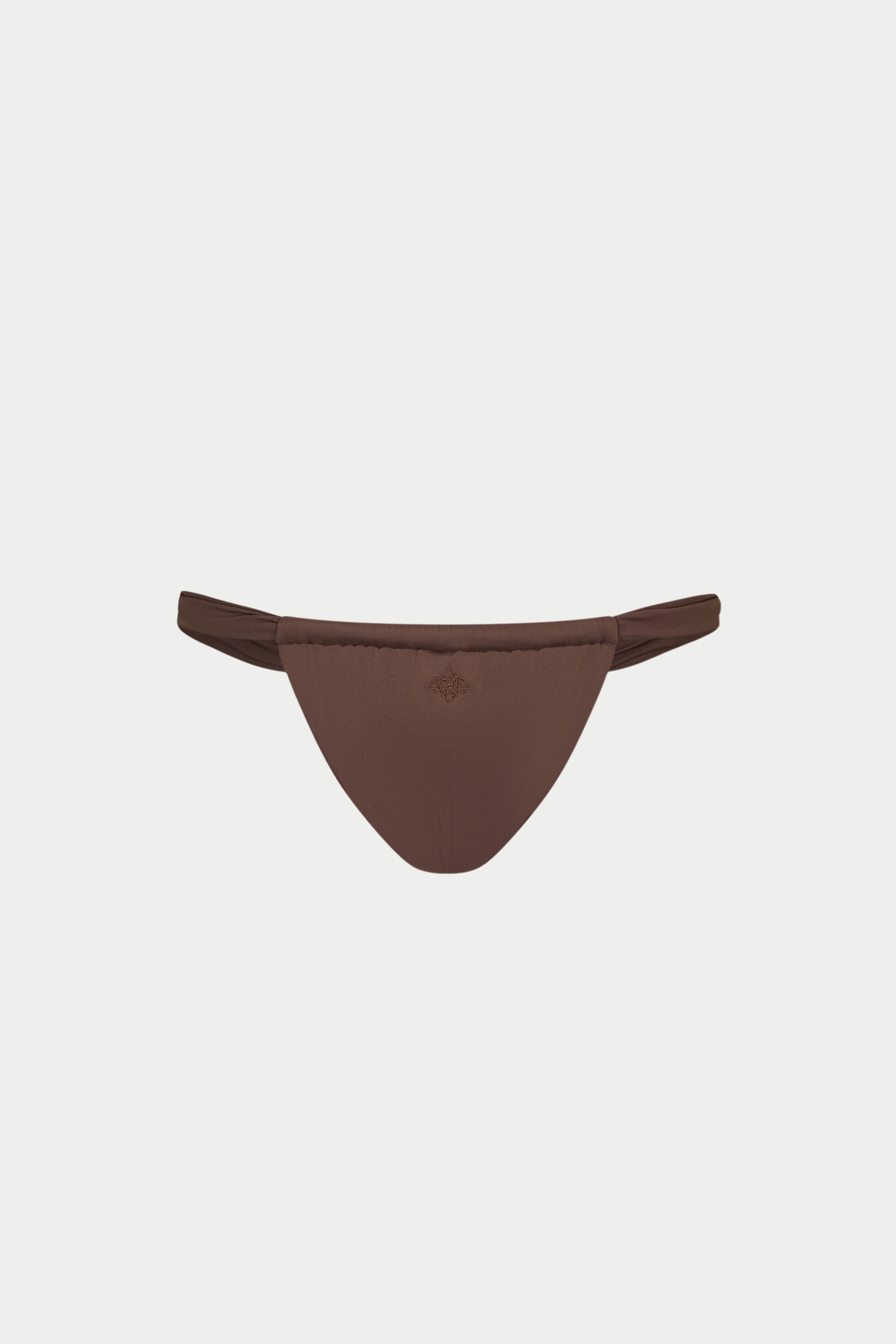 RUCHED BIKINI BOTTOMS - CHOCOLATE