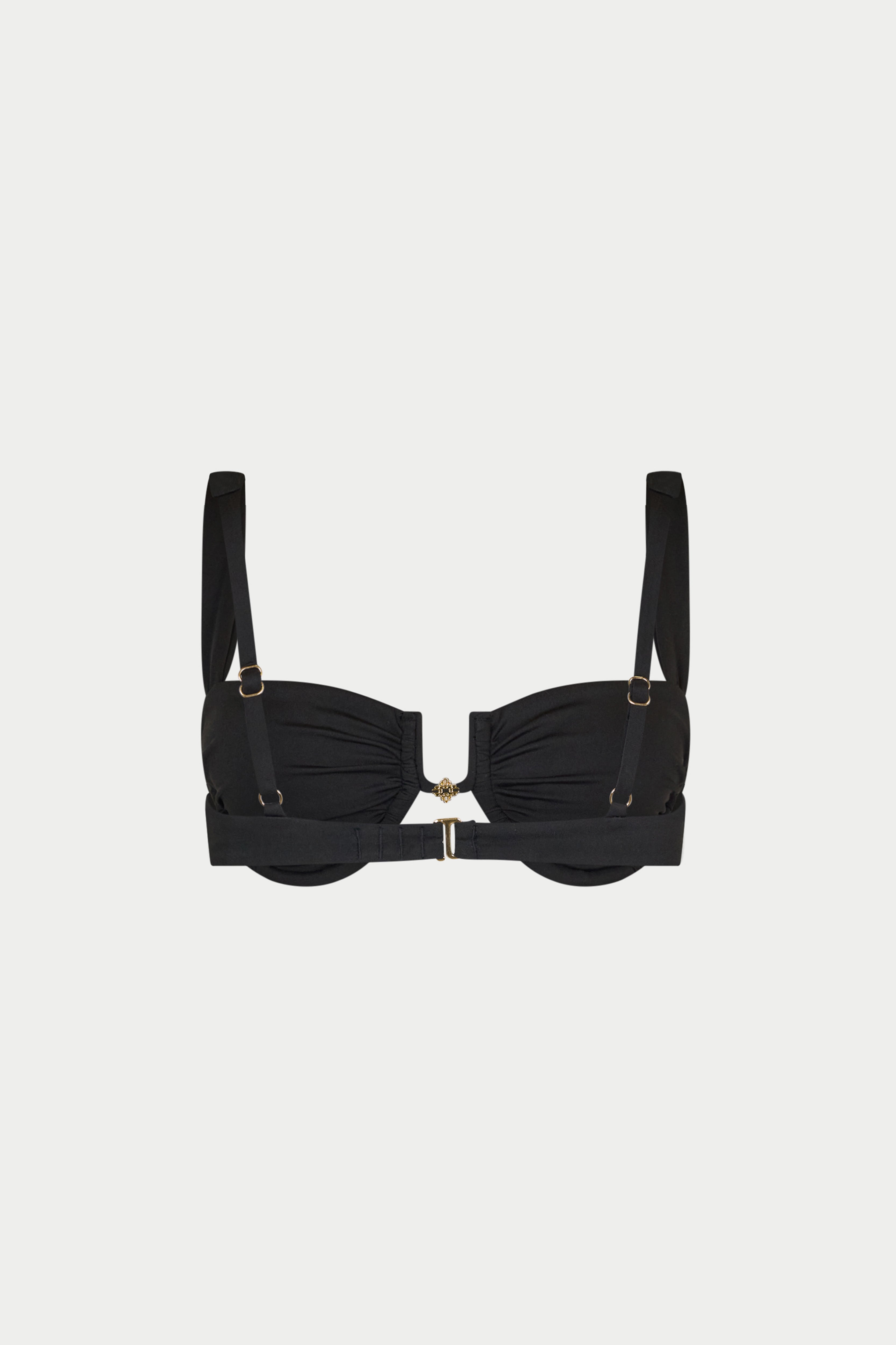 RUCHED CUP BIKINI TOP - BLACK