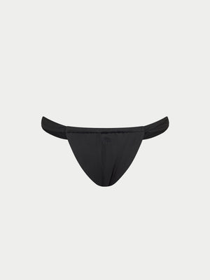 RUCHED BIKINI BOTTOMS - BLACK