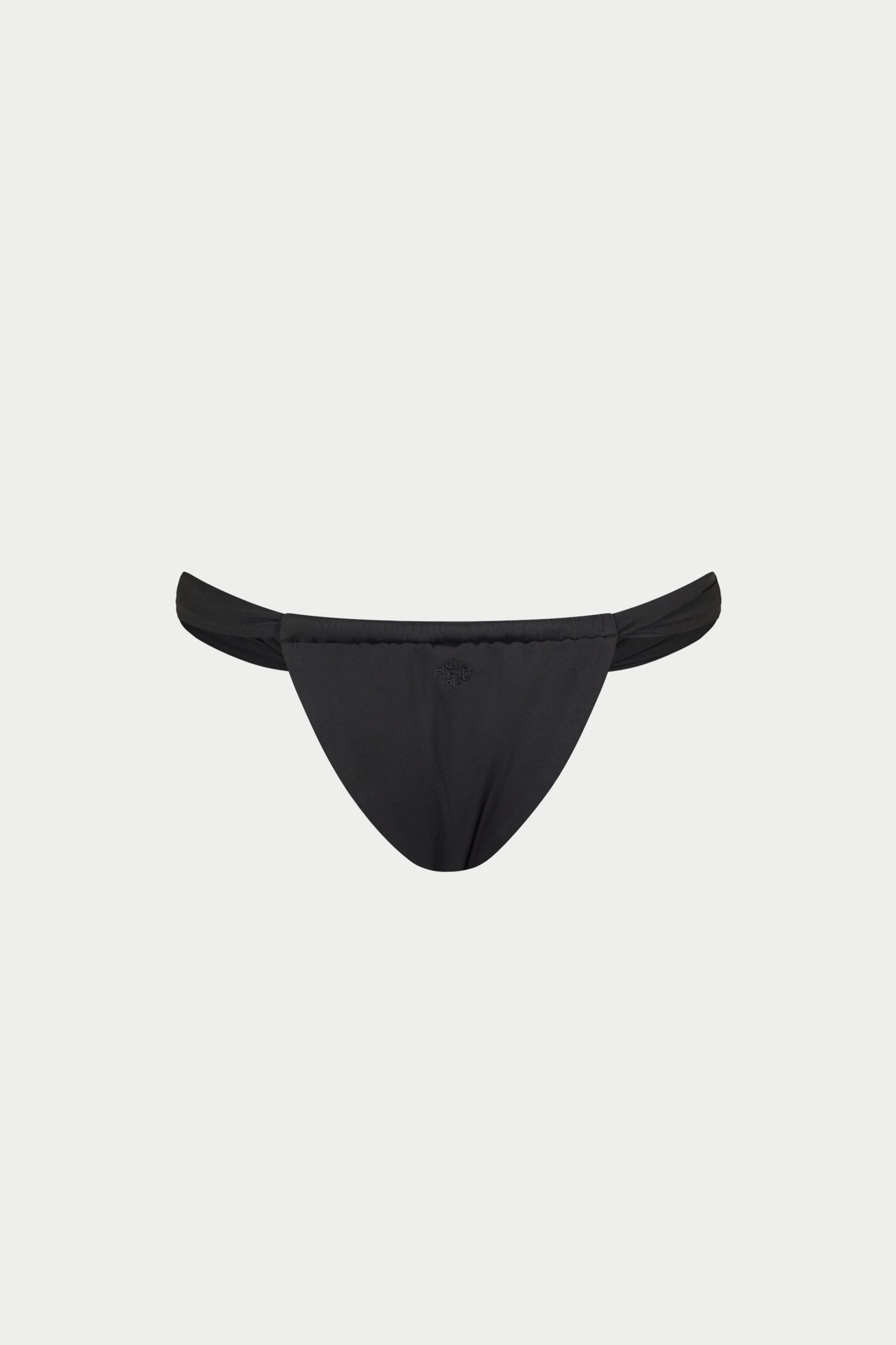RUCHED BIKINI BOTTOMS - BLACK