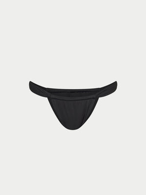 RUCHED BIKINI BOTTOMS - BLACK