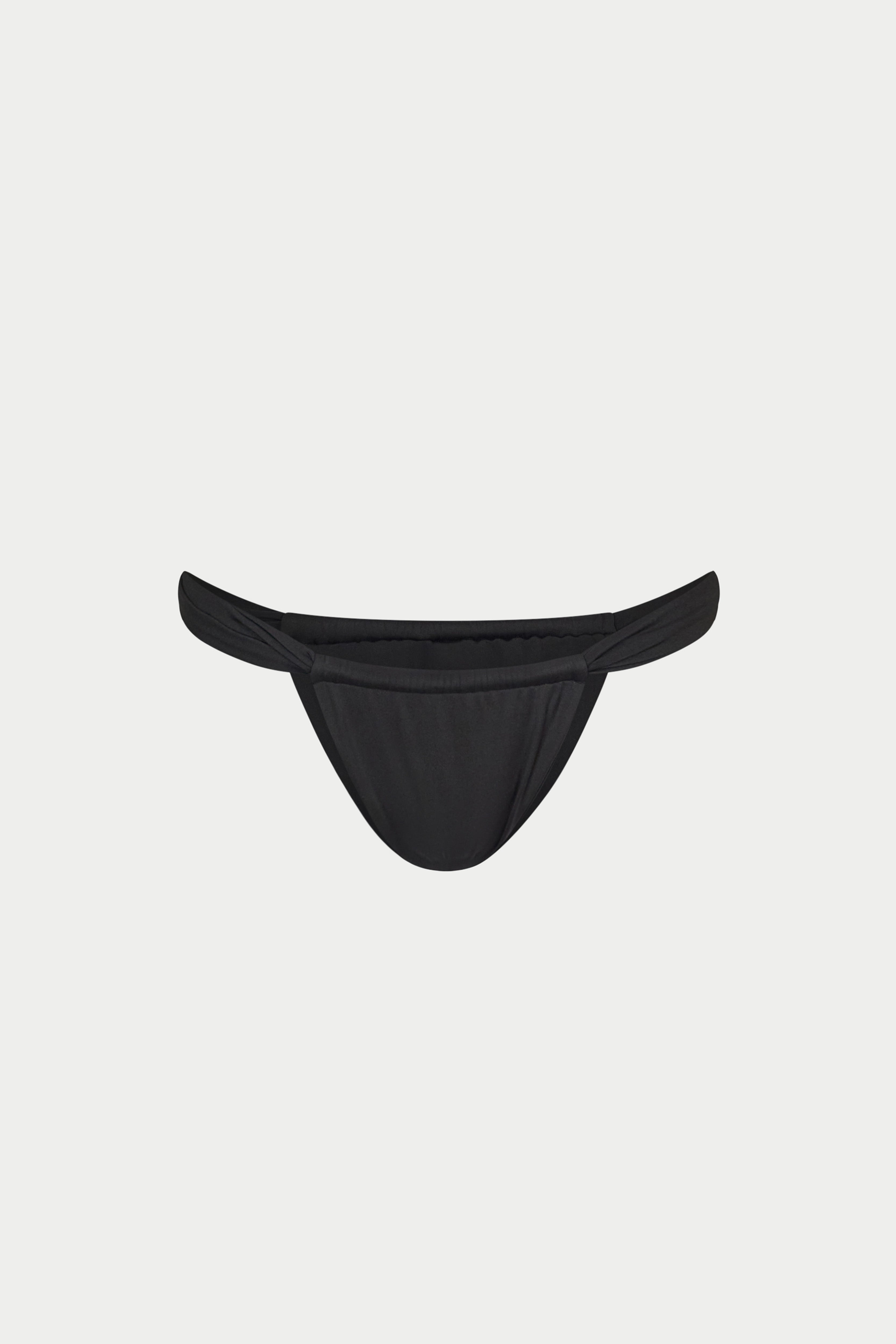 RUCHED BIKINI BOTTOMS - BLACK