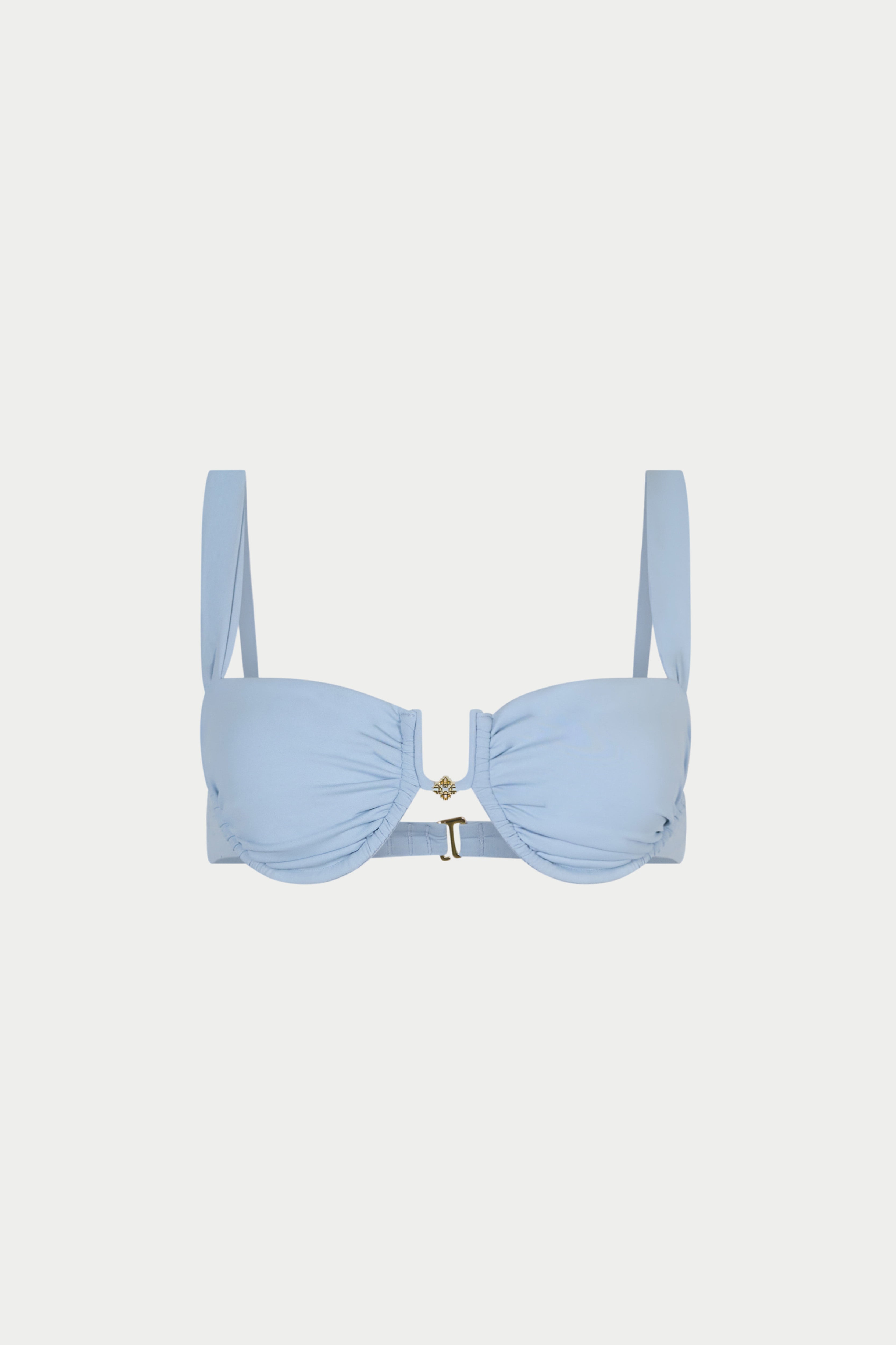RUCHED CUP BIKINI TOP - POWDER BLUE