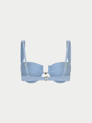 RUCHED CUP BIKINI TOP - POWDER BLUE