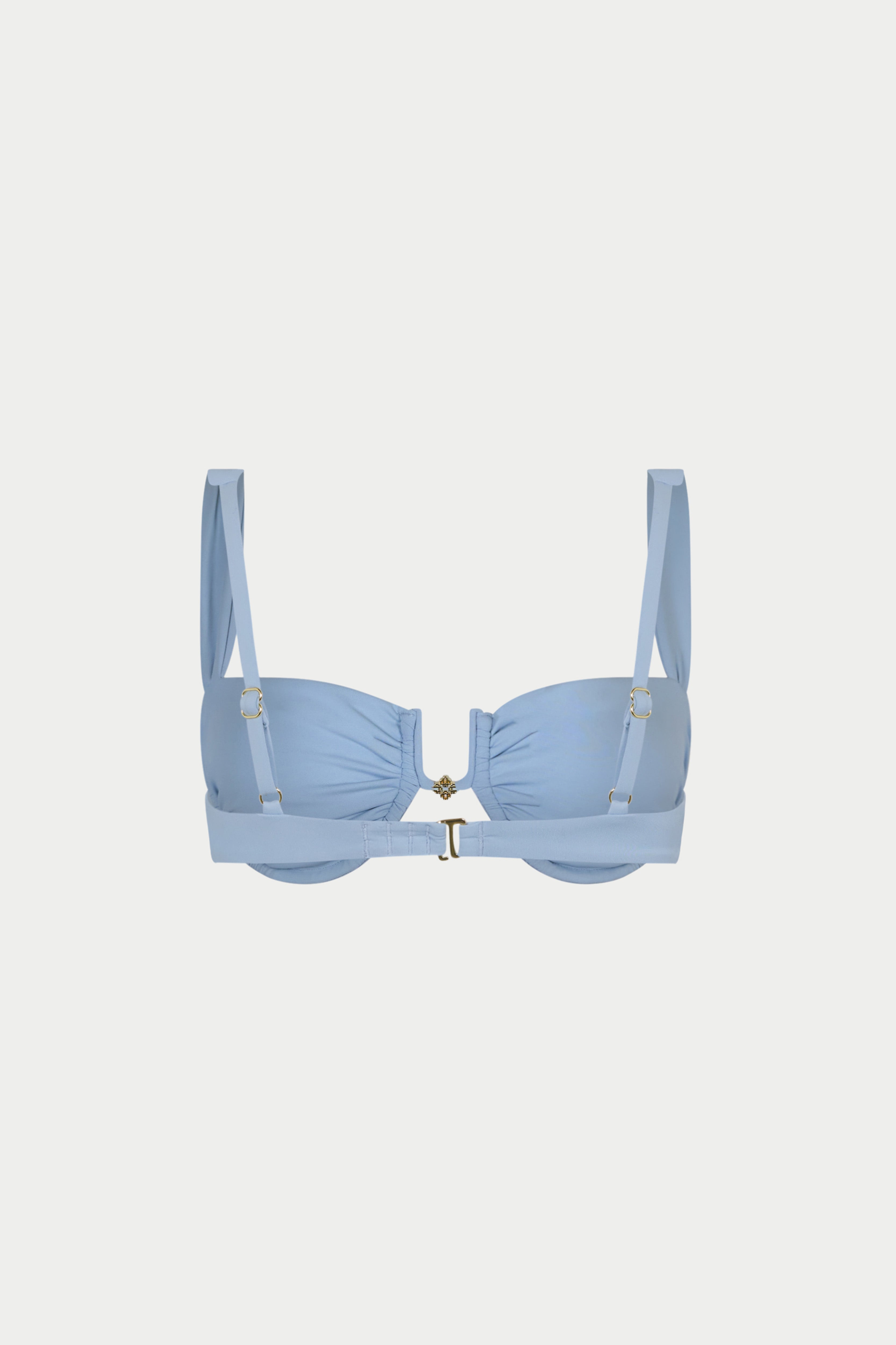 RUCHED CUP BIKINI TOP - POWDER BLUE