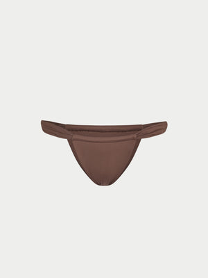 RUCHED BIKINI BOTTOMS - CHOCOLATE