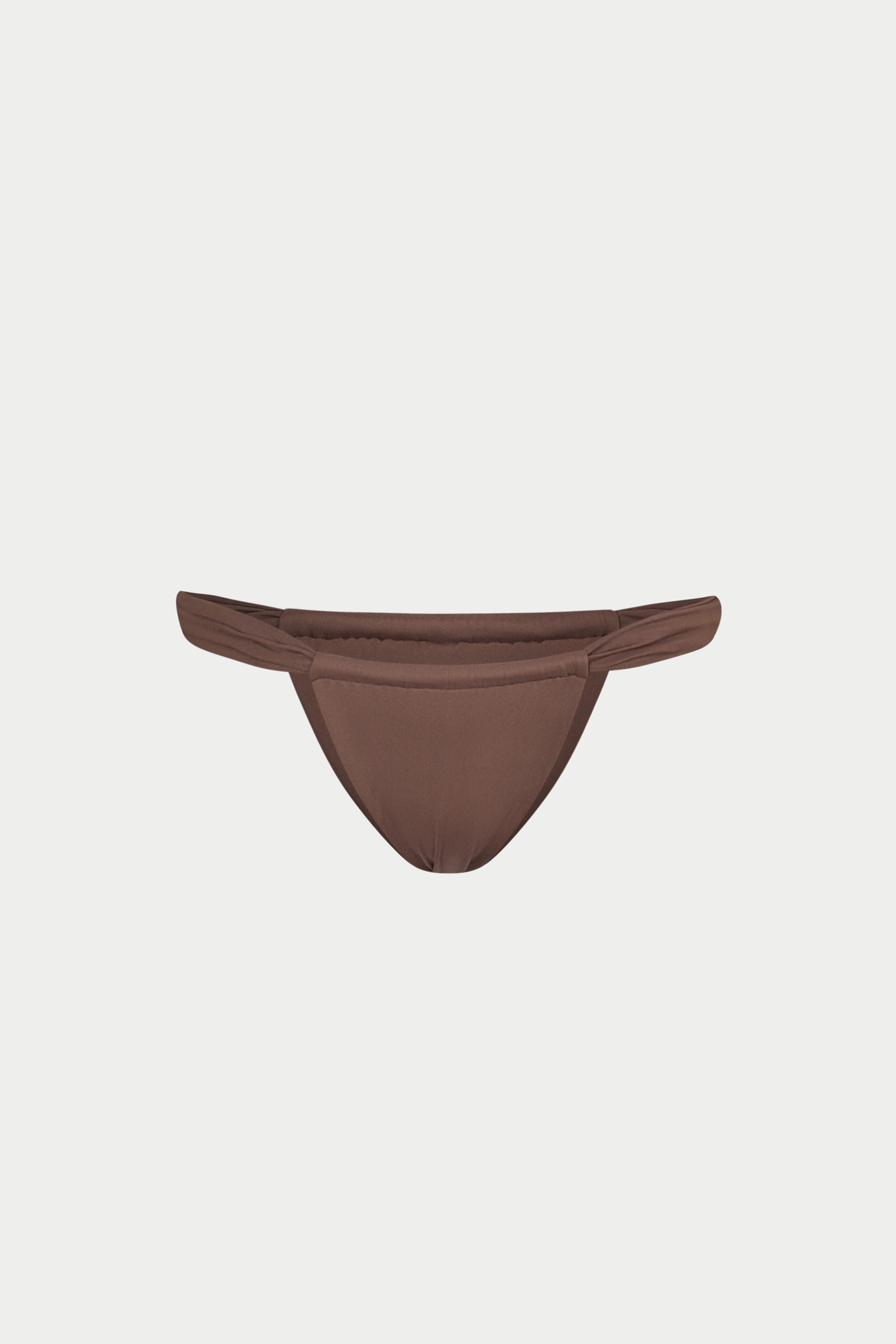 RUCHED BIKINI BOTTOMS - CHOCOLATE