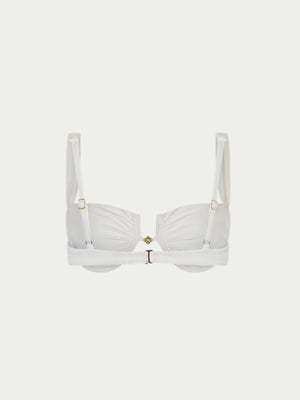 RUCHED CUP BIKINI TOP - WHITE