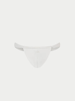 RUCHED BIKINI BOTTOMS - WHITE