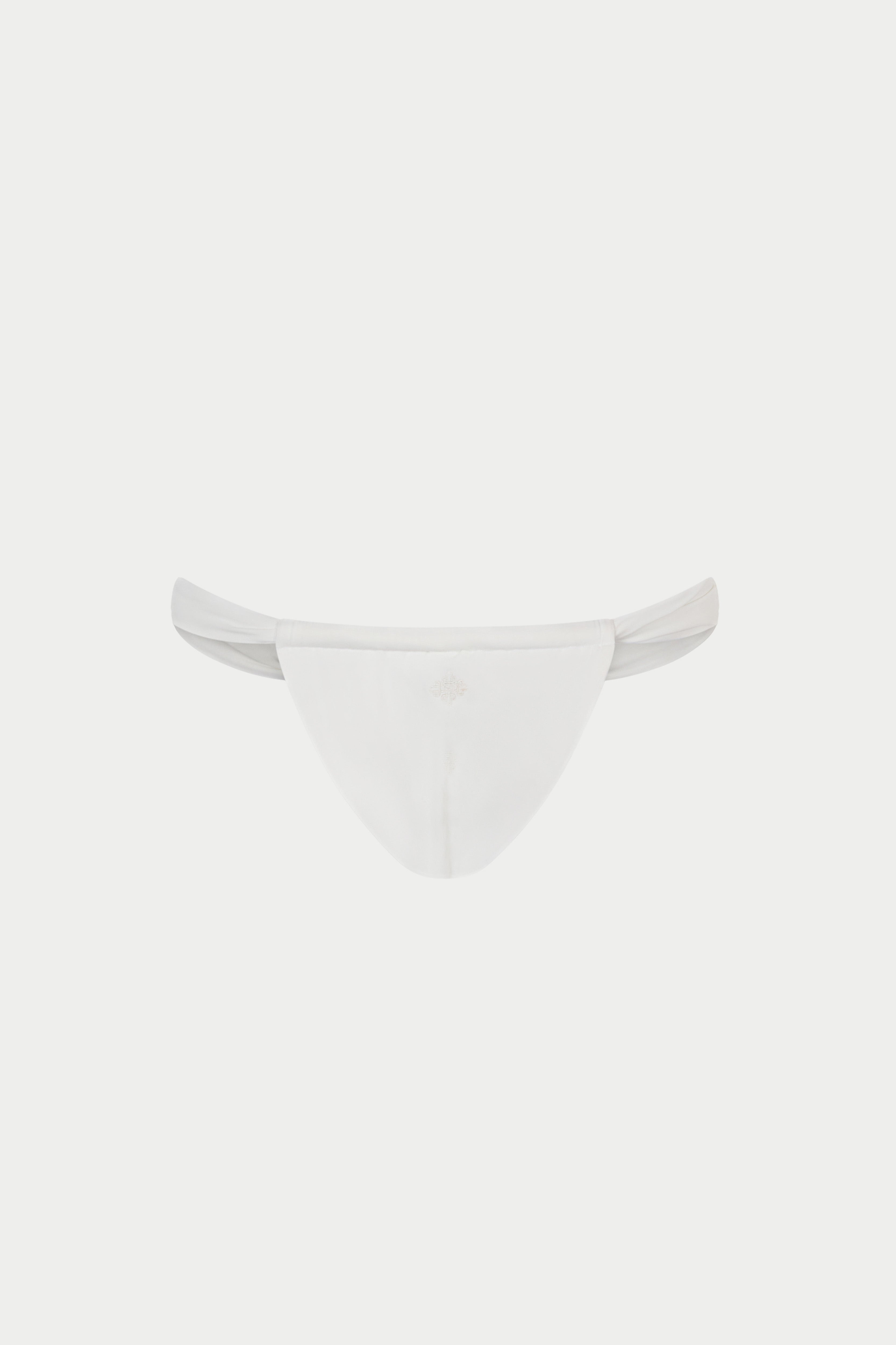 RUCHED BIKINI BOTTOMS - WHITE