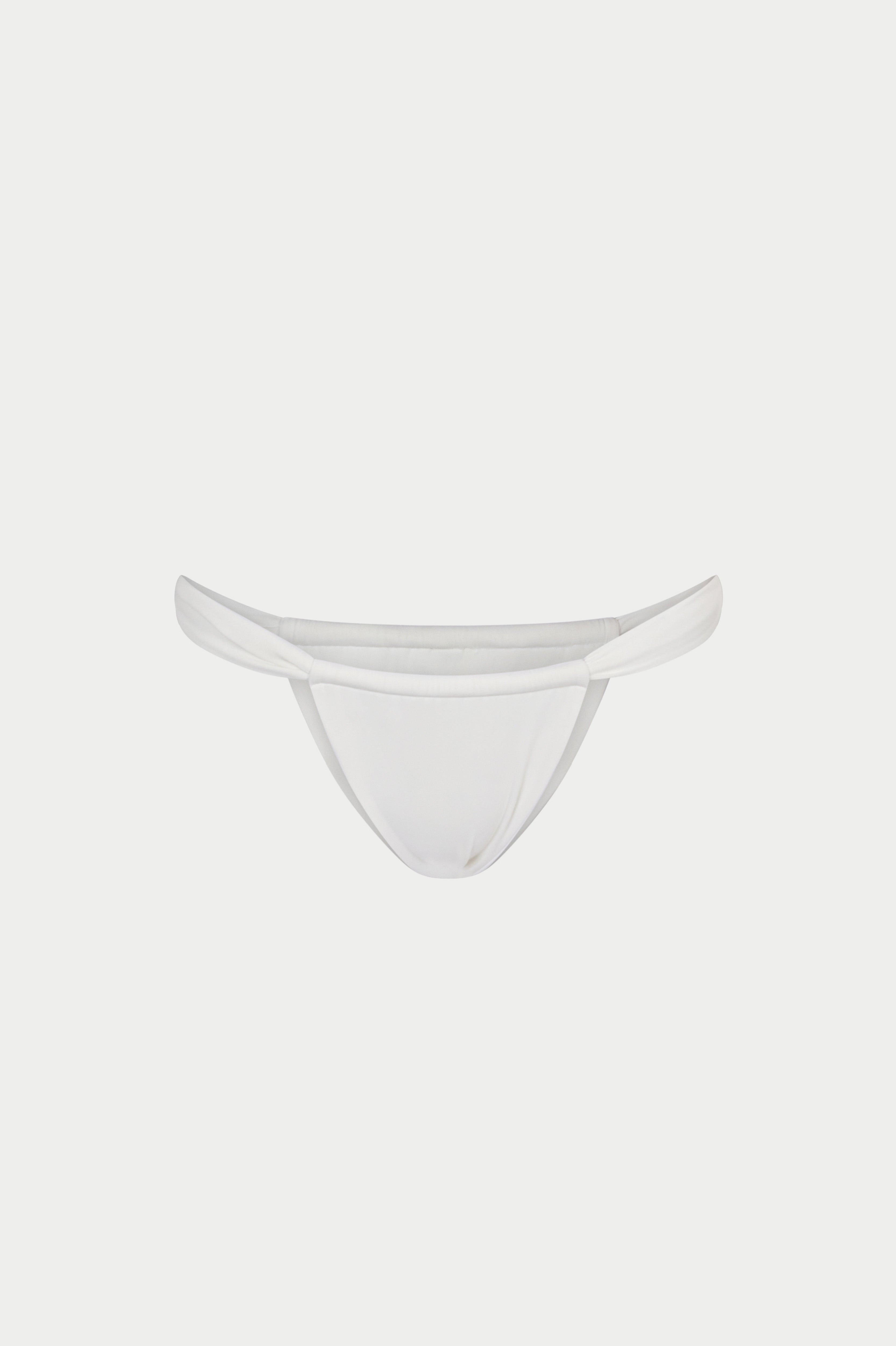 RUCHED BIKINI BOTTOMS - WHITE