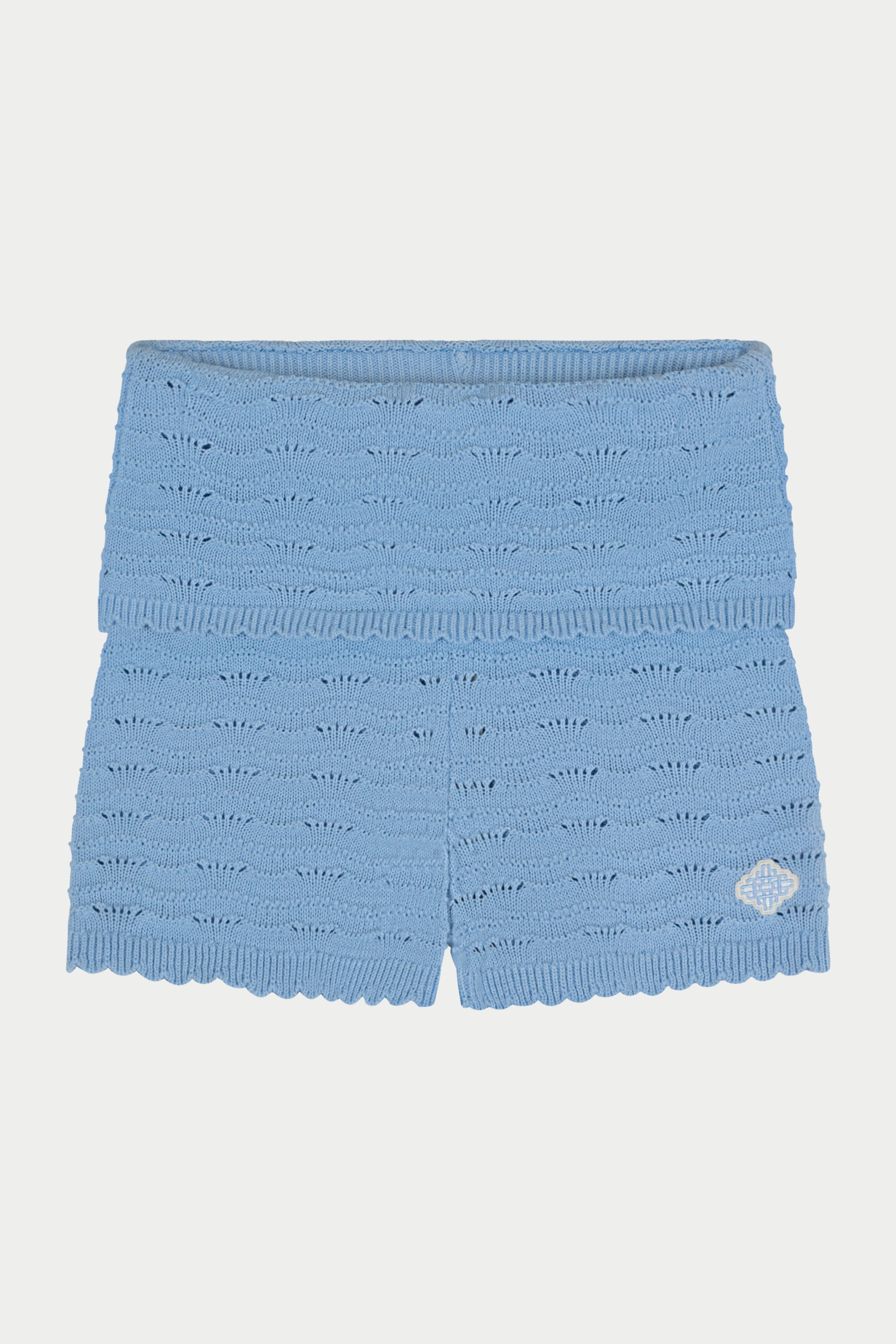 KNITTED SHORTS - POWDER BLUE