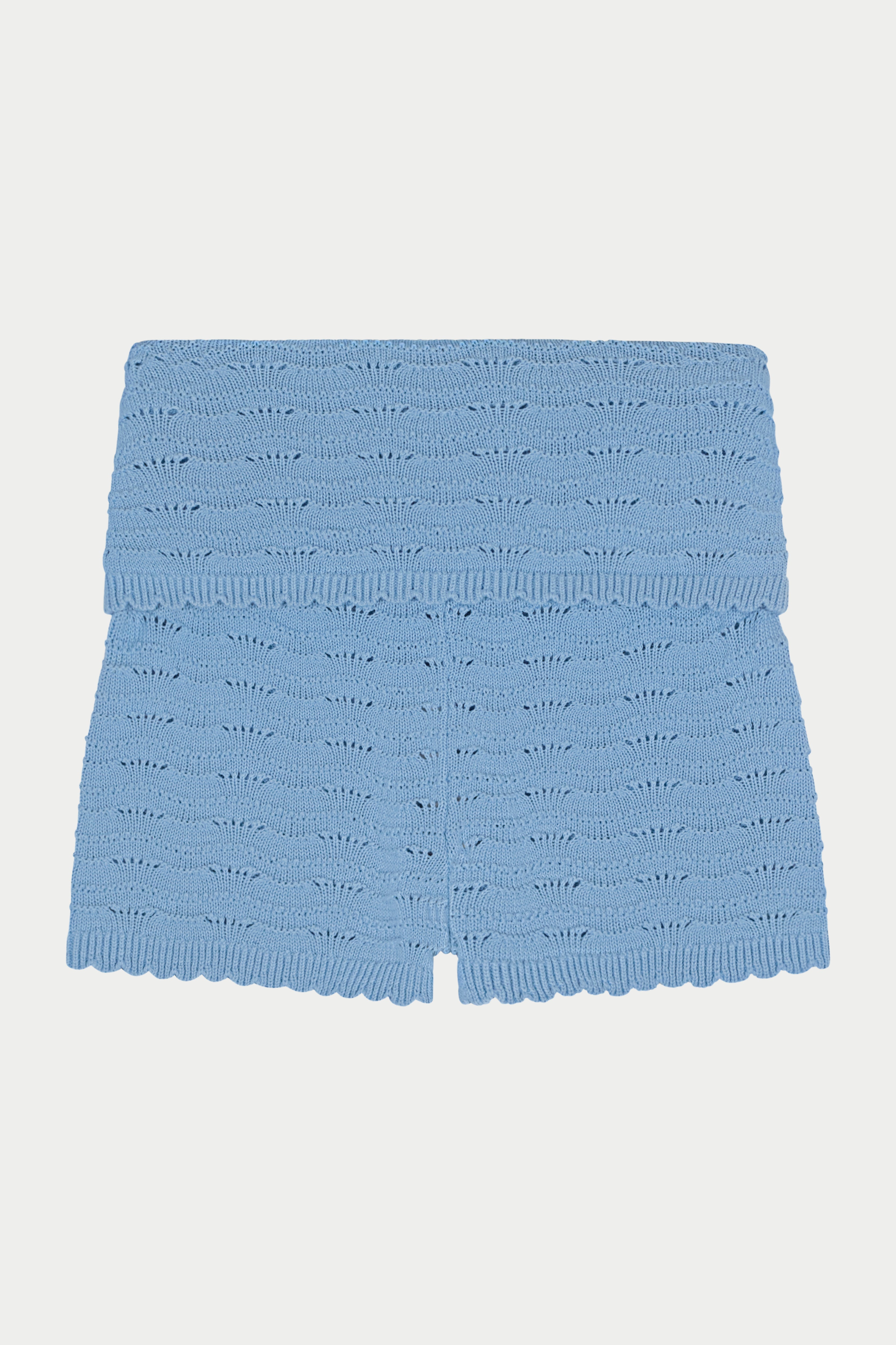 KNITTED SHORTS - POWDER BLUE