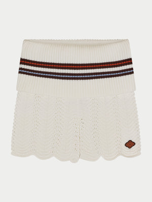 CROCHET KNITTED FOLDOVER SHORTS - CHOCOLATE