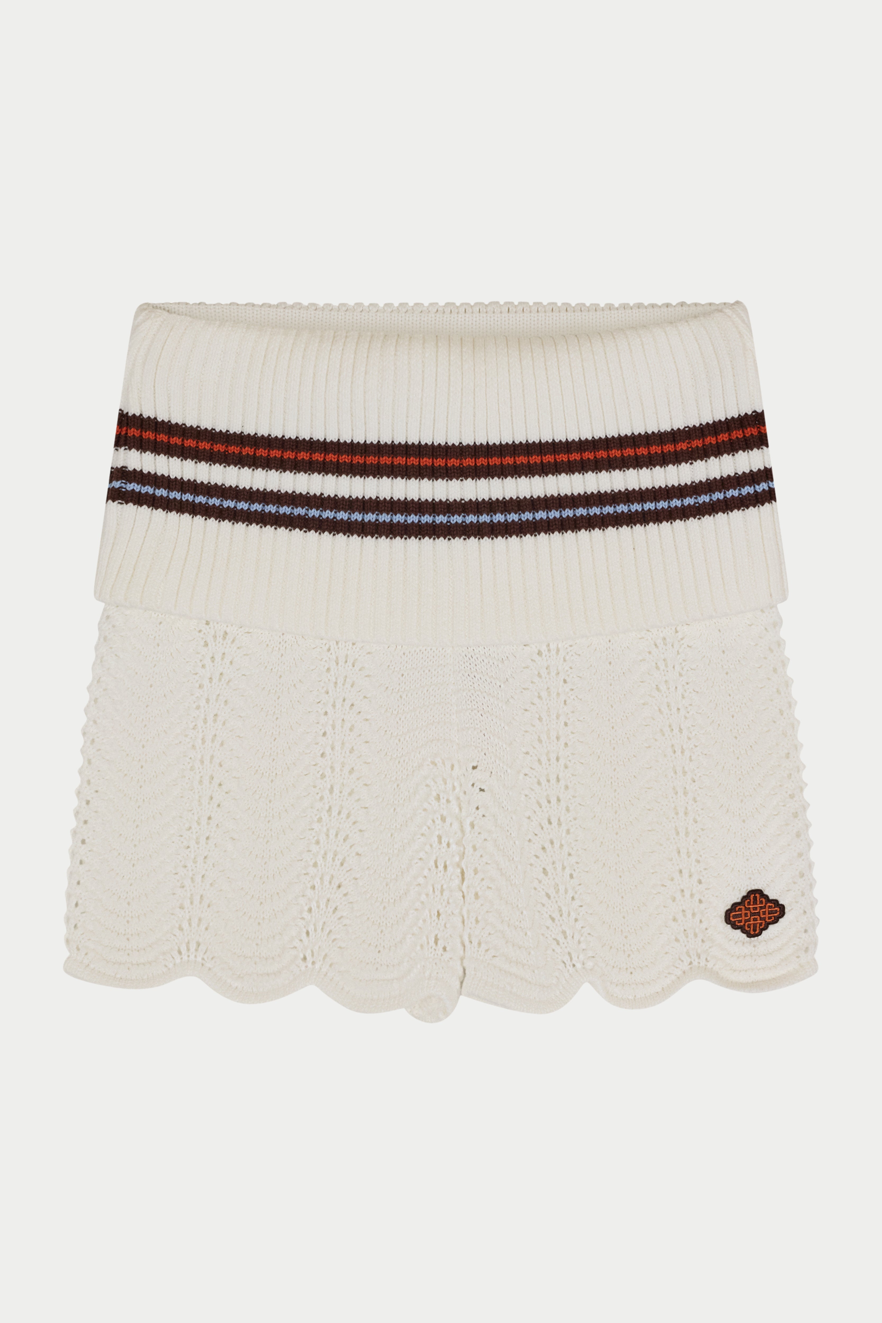 CROCHET KNITTED FOLDOVER SHORTS - CHOCOLATE