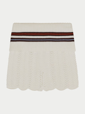 CROCHET KNITTED FOLDOVER SHORTS - CHOCOLATE
