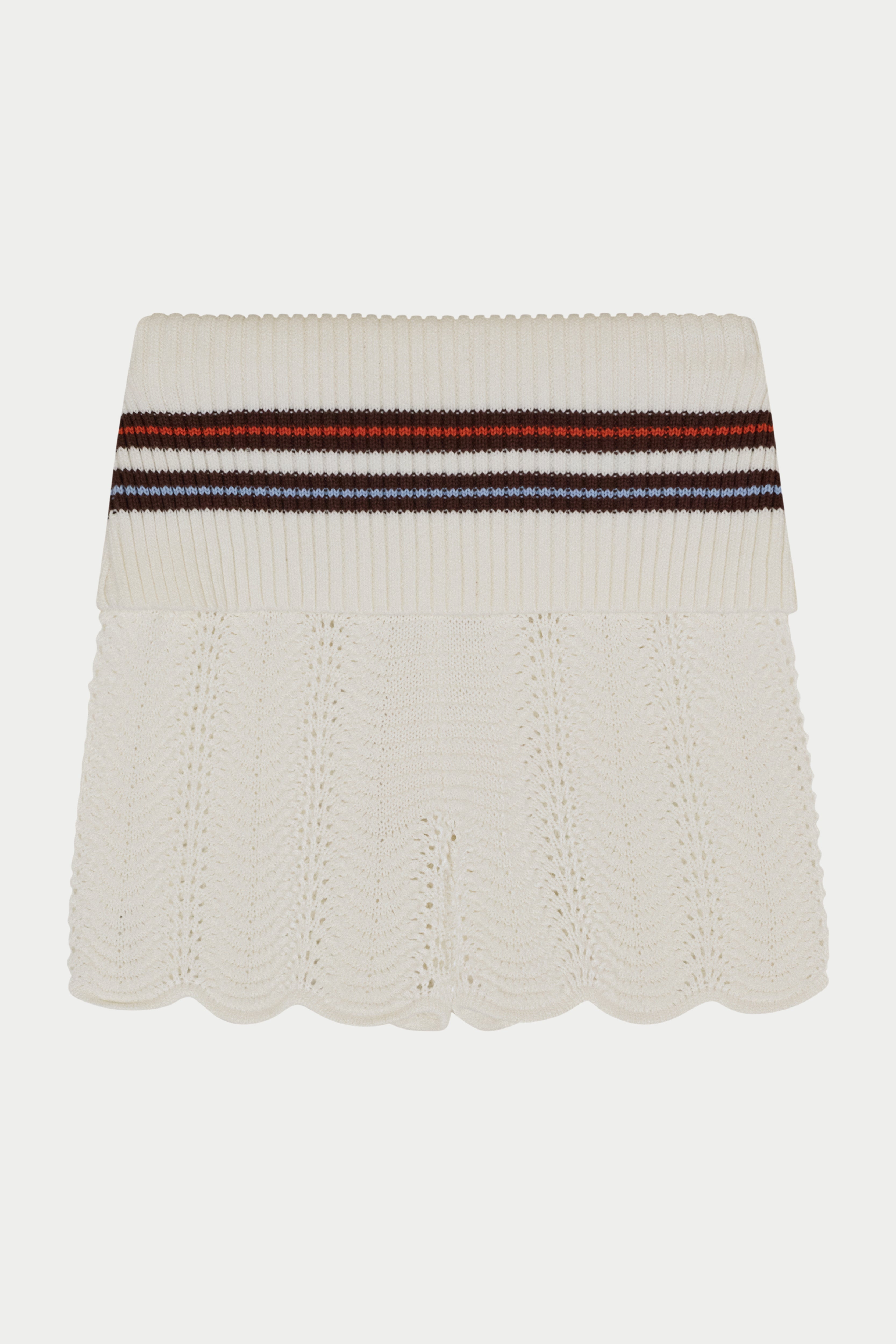CROCHET KNITTED FOLDOVER SHORTS - CHOCOLATE