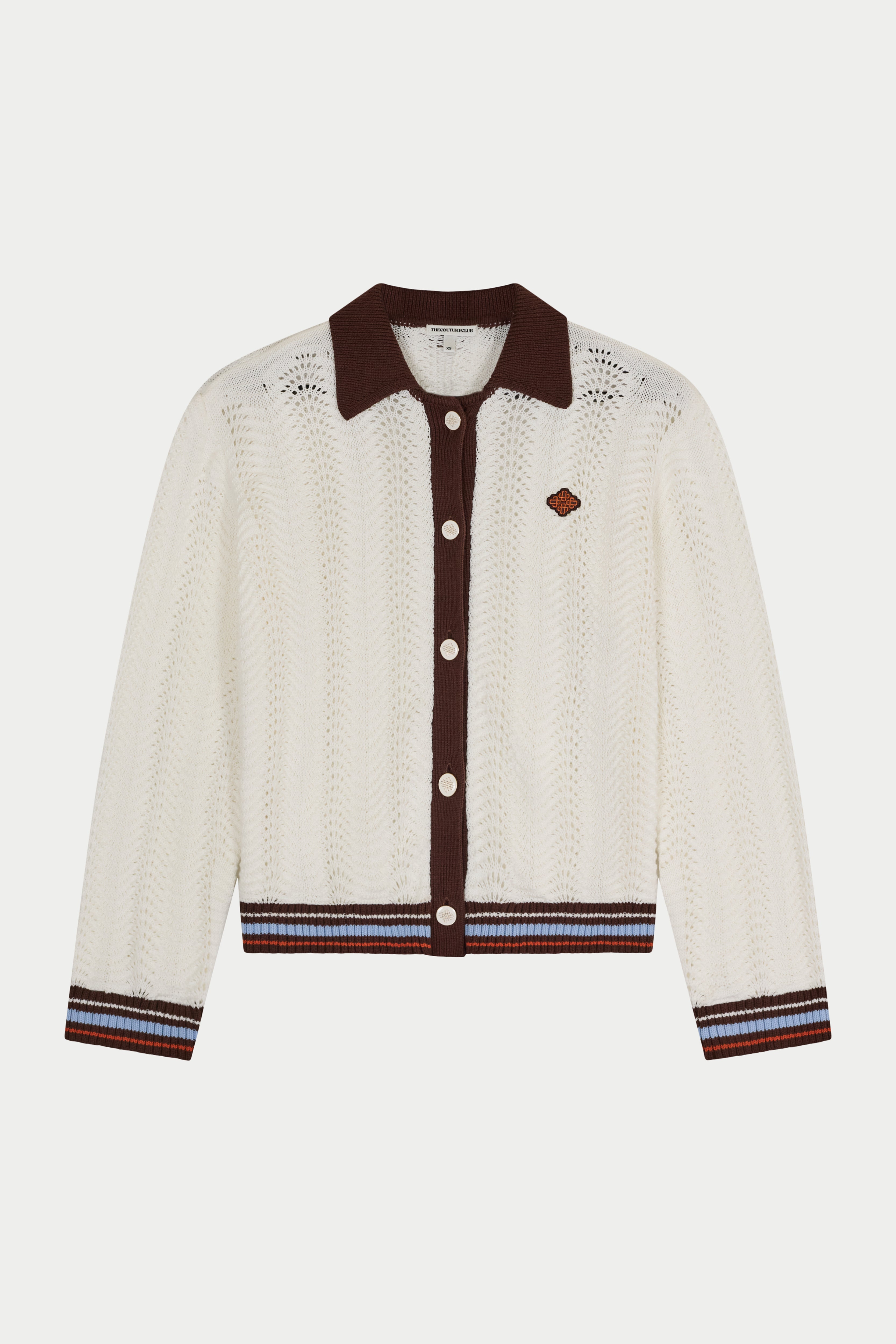 LONG SLEEVE CROCHET SHIRT - CHOCOLATE