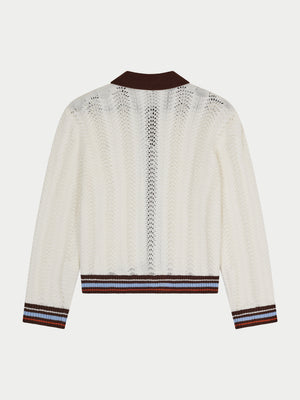 LONG SLEEVE CROCHET SHIRT - CHOCOLATE