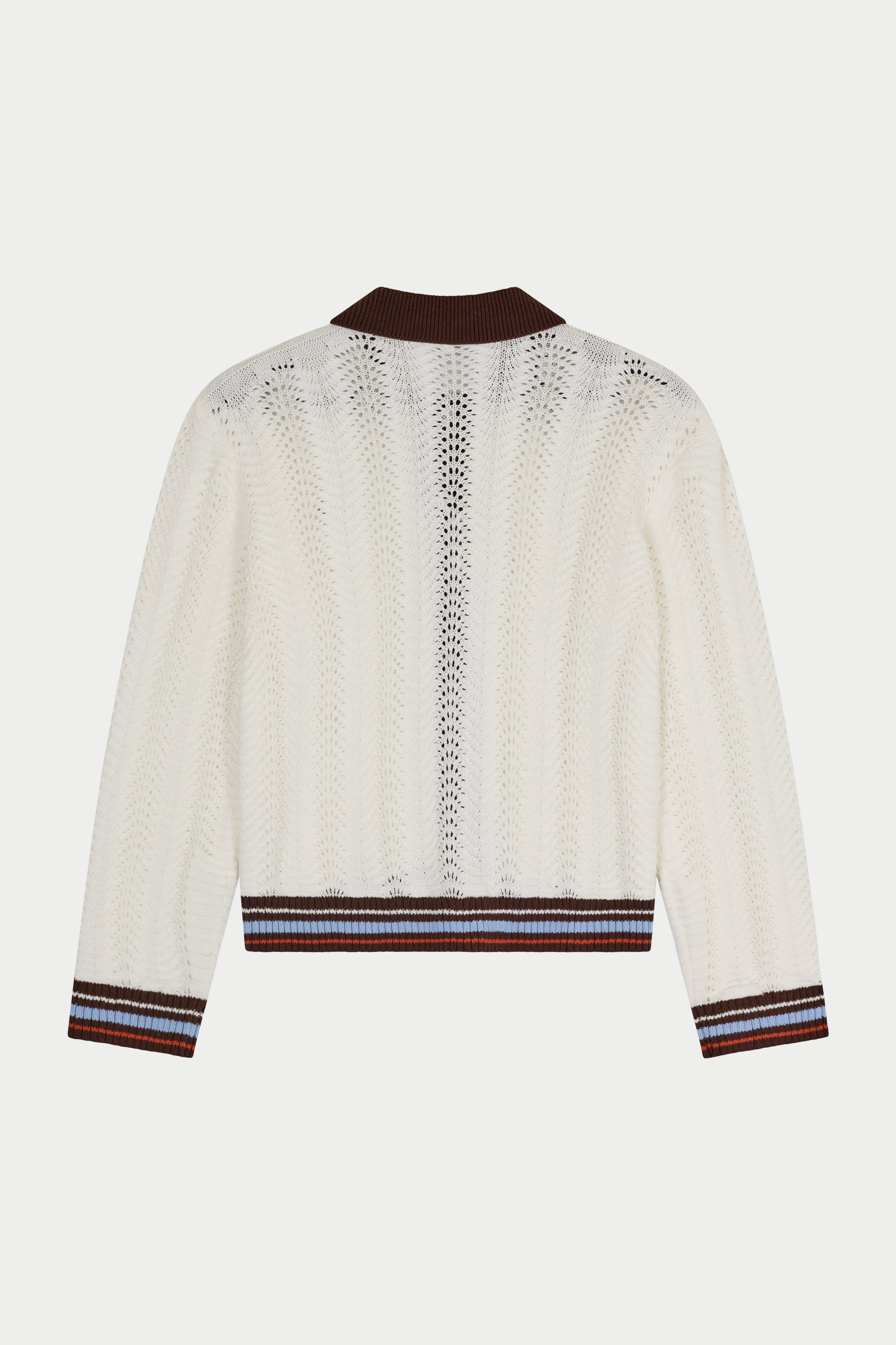 LONG SLEEVE CROCHET SHIRT - CHOCOLATE