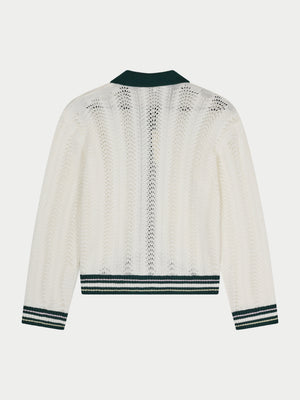 LONG SLEEVE CROCHET SHIRT - FOREST GREEN