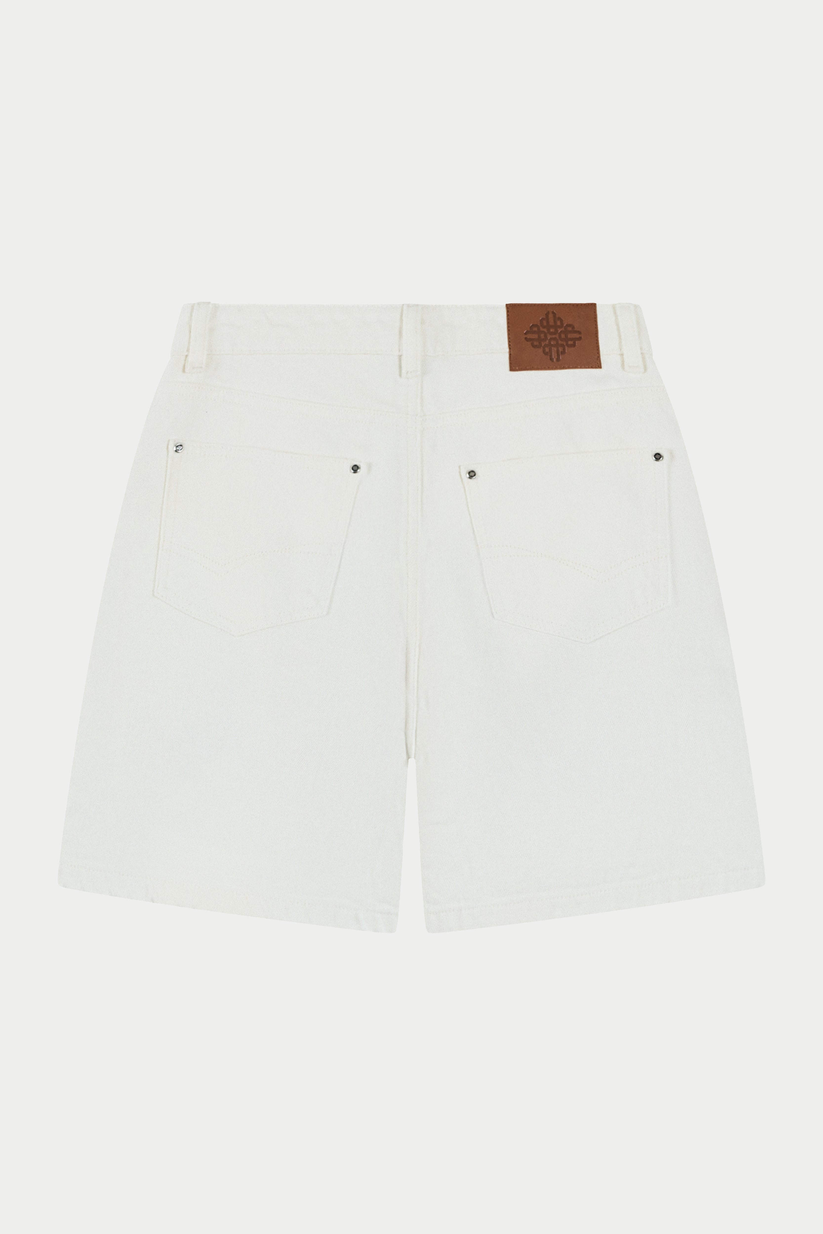 DENIM JORTS - ECRU