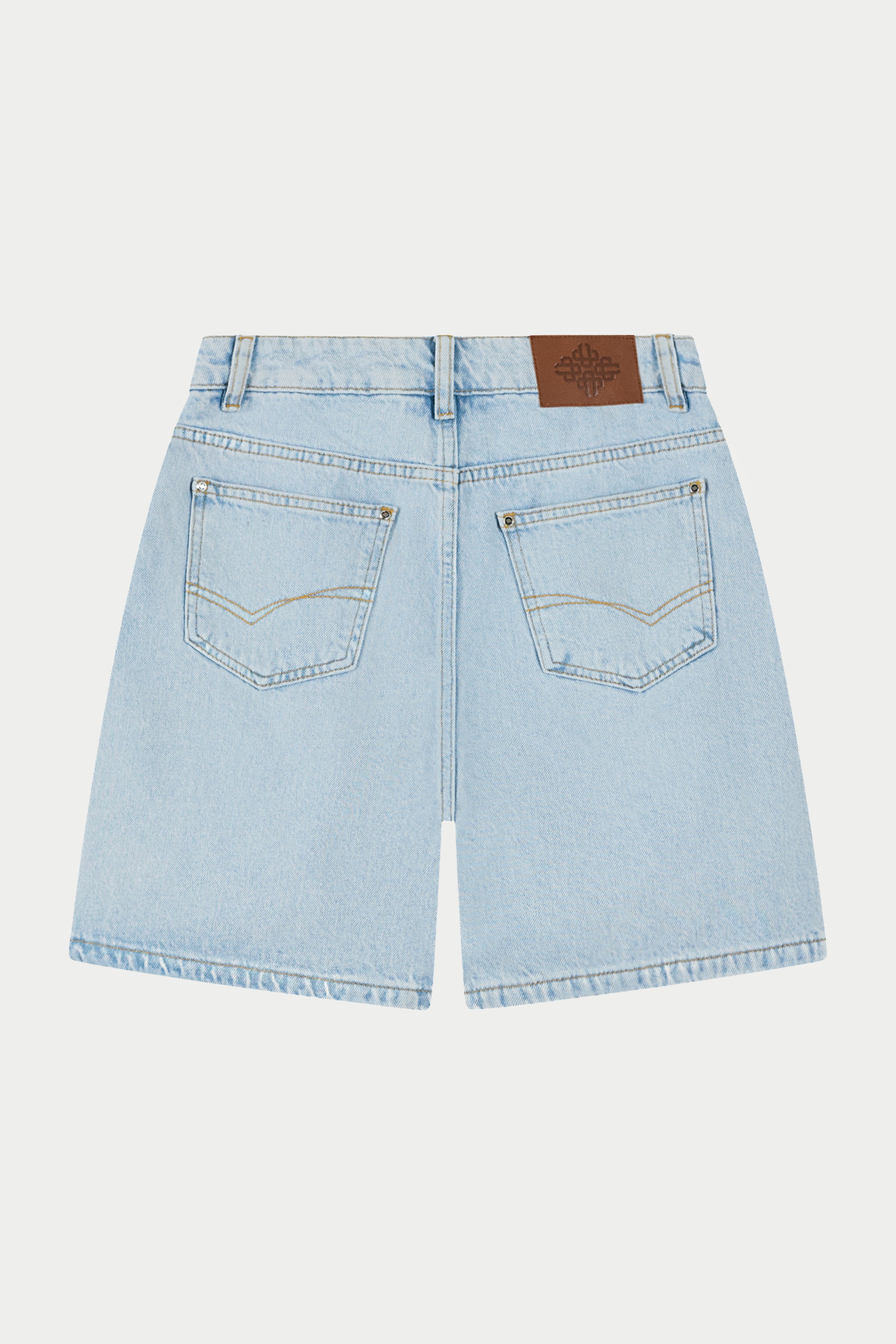 DENIM JORTS - MID STONE WASH