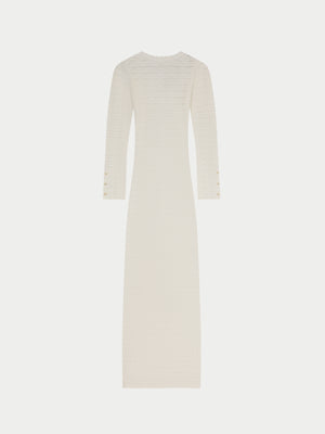 CROCHET KNIT TWO WAY MAXI DRESS - OFF WHITE