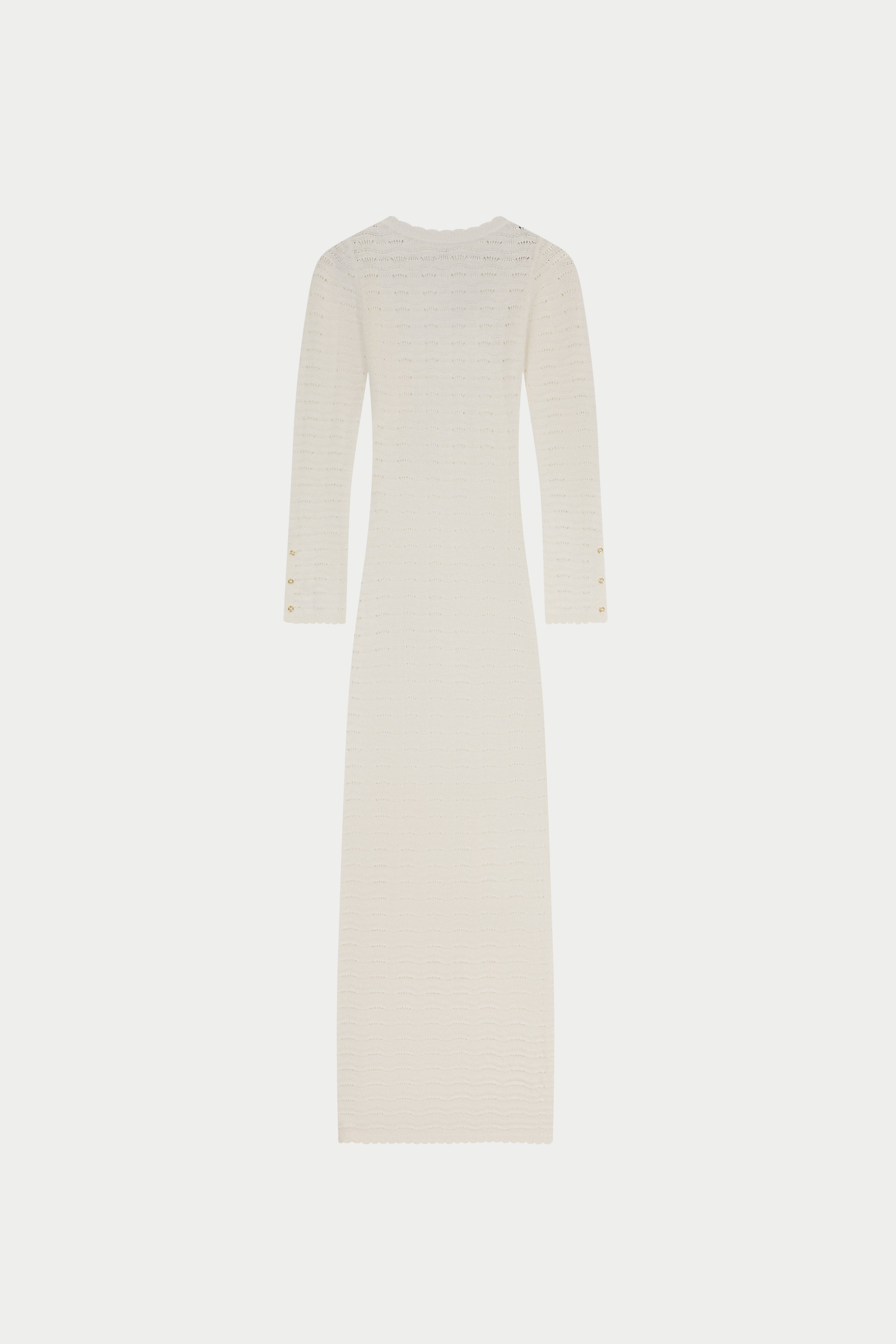 CROCHET KNIT TWO WAY MAXI DRESS - OFF WHITE