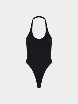 SCOOP NECK BODYSUIT - BLACK