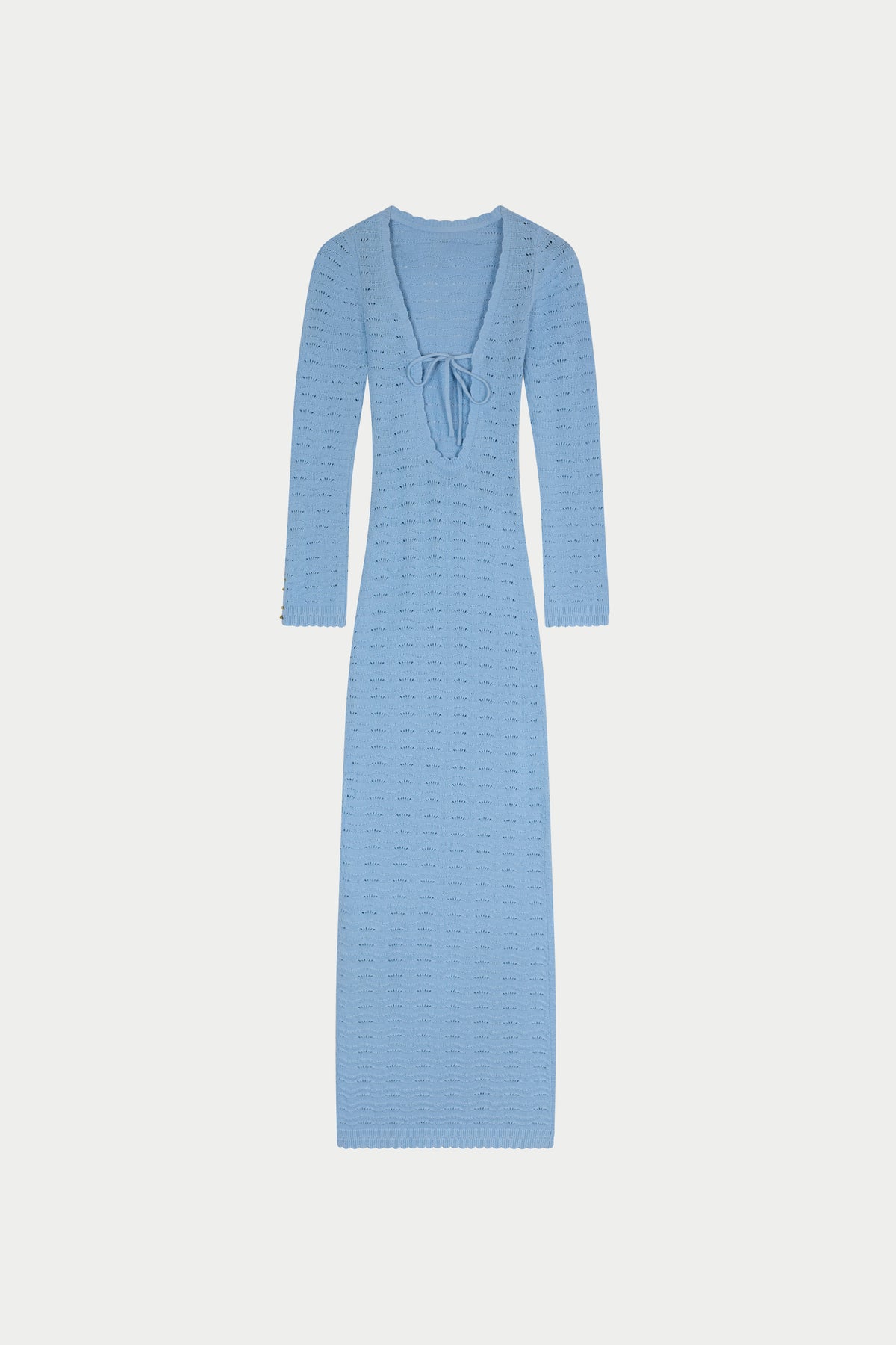 CROCHET KNIT TWO WAY MAXI DRESS - POWDER BLUE