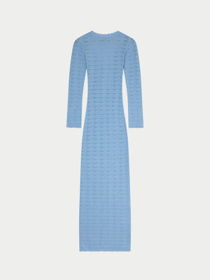 CROCHET KNIT TWO WAY MAXI DRESS - POWDER BLUE