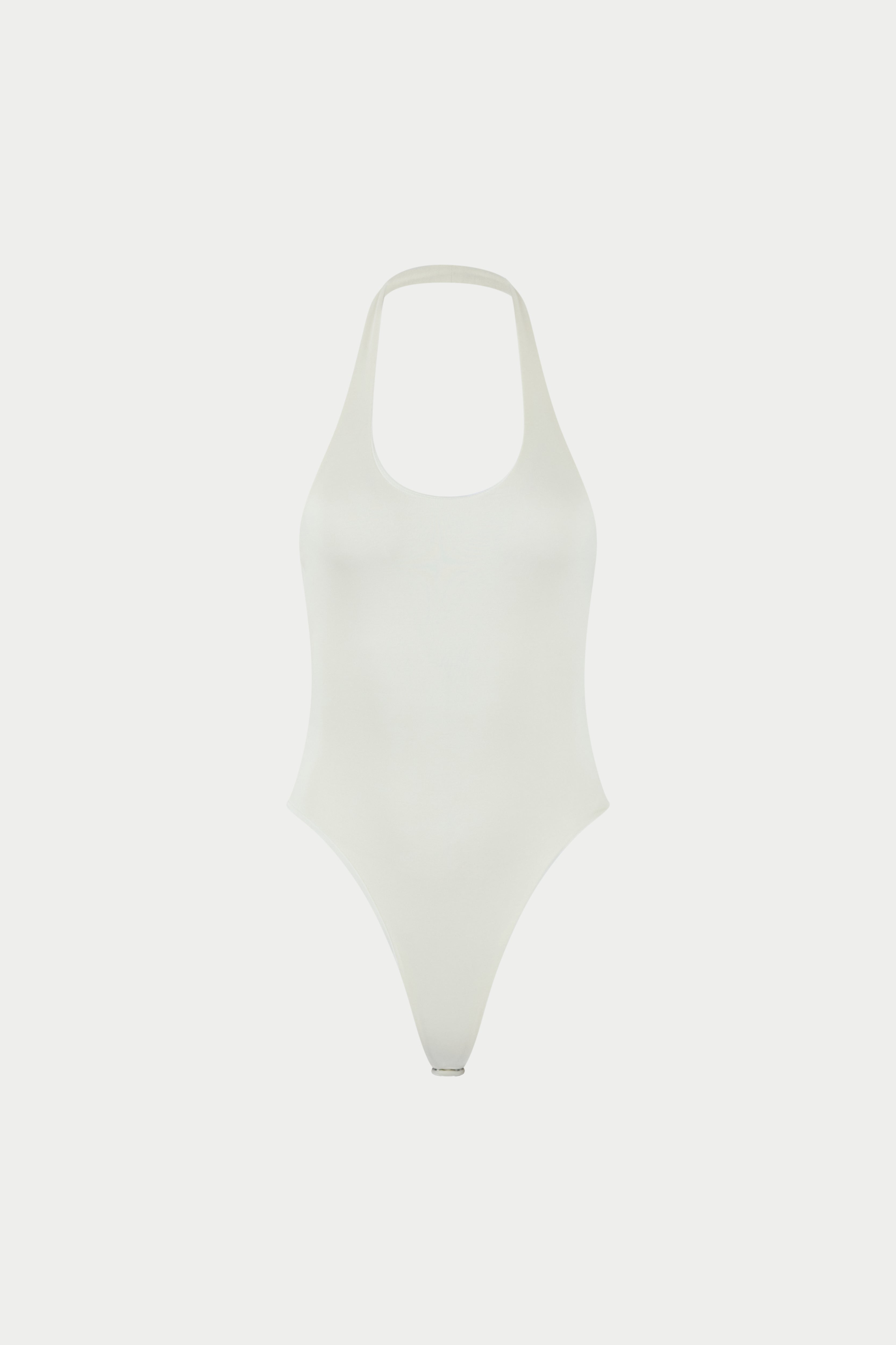 SCOOP NECK BODYSUIT - WHITE