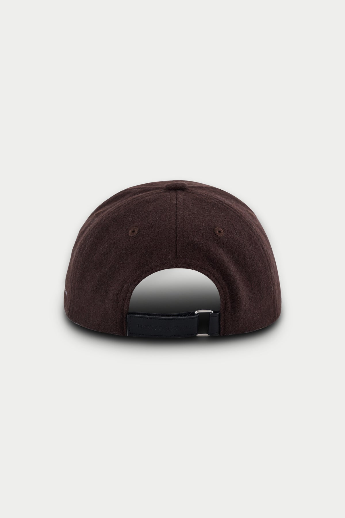 WOOL SCRIPT EMBROIDERED CAP - BROWN