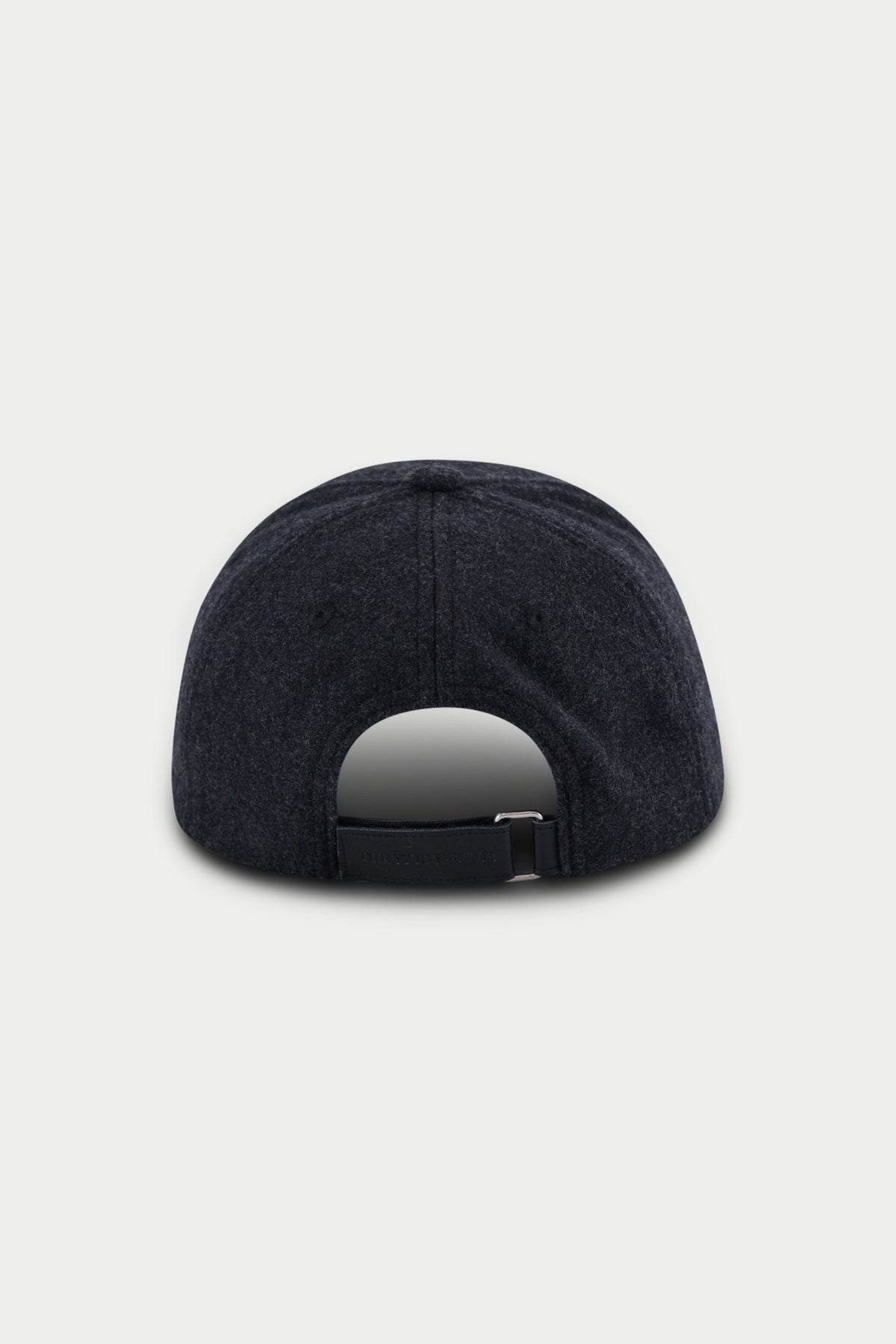 WOOL SCRIPT EMBROIDERED CAP - CHARCOAL