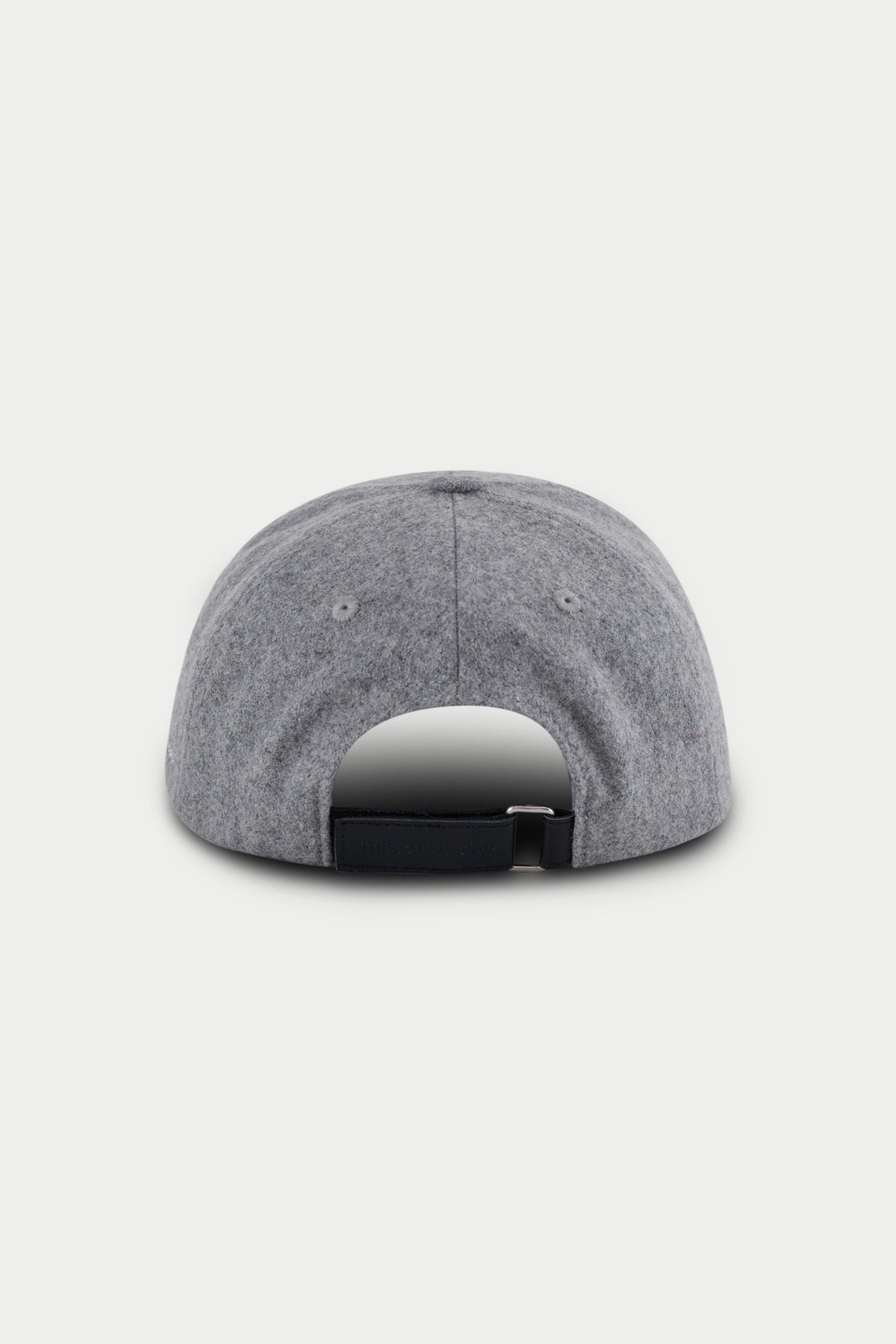 WOOL SCRIPT EMBROIDERED CAP - GREY