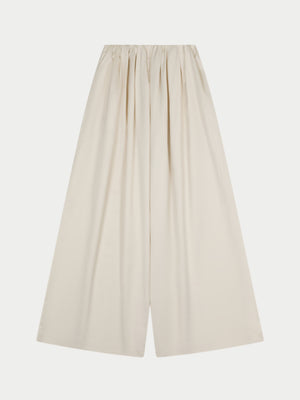 SATIN WIDE LEG TROUSERS - IVORY