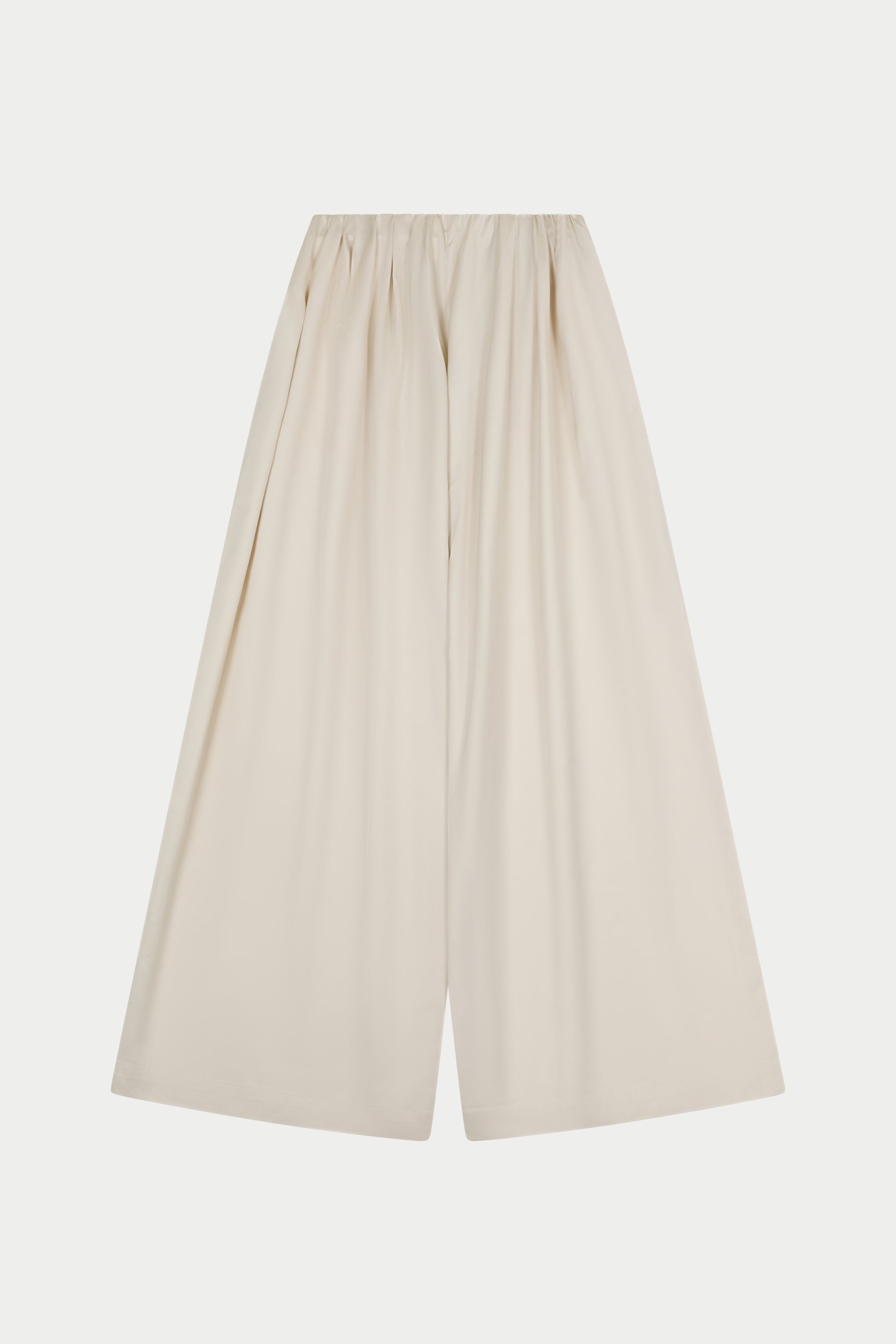 SATIN WIDE LEG TROUSERS - IVORY
