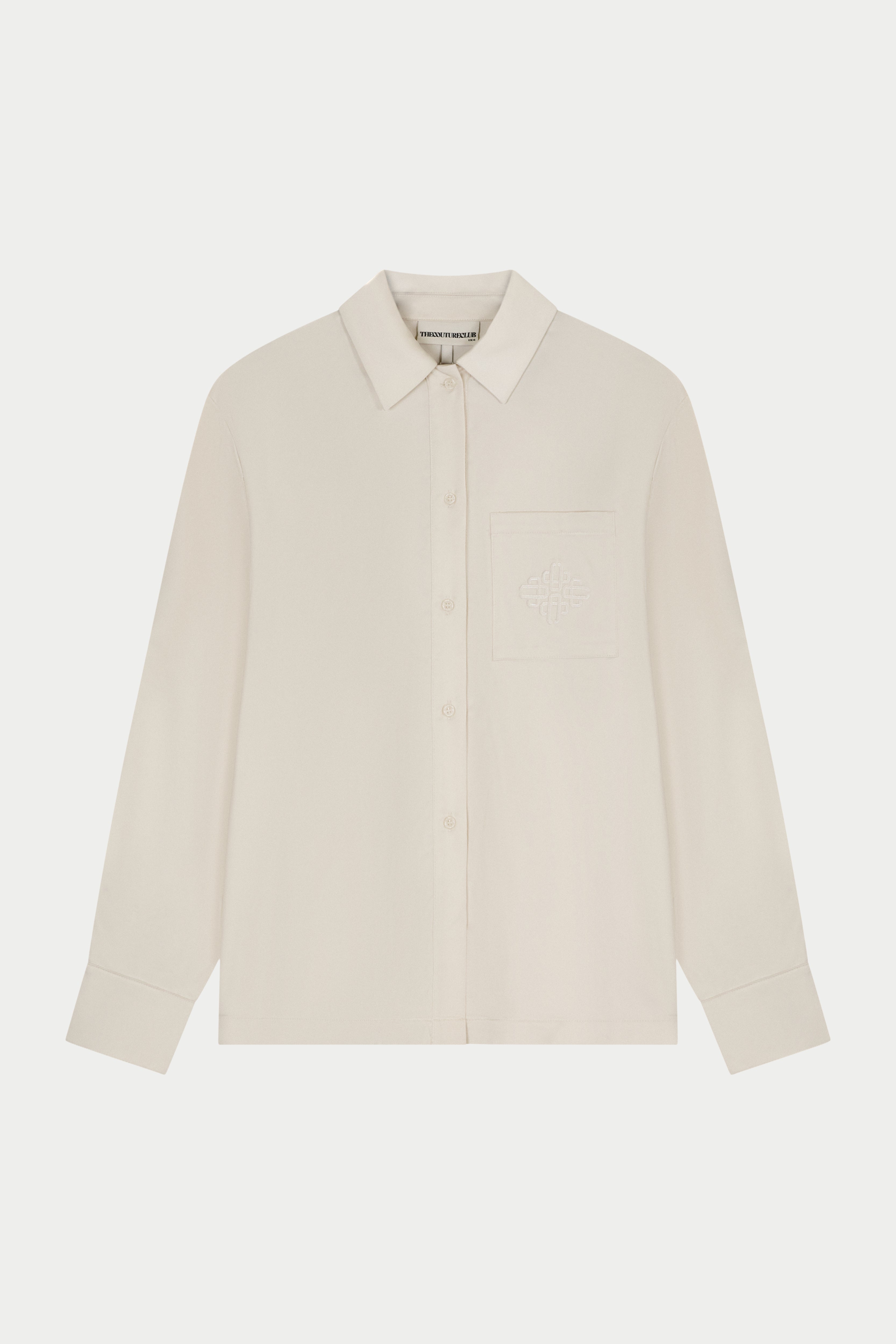 TIE BACK SATIN SHIRT - IVORY