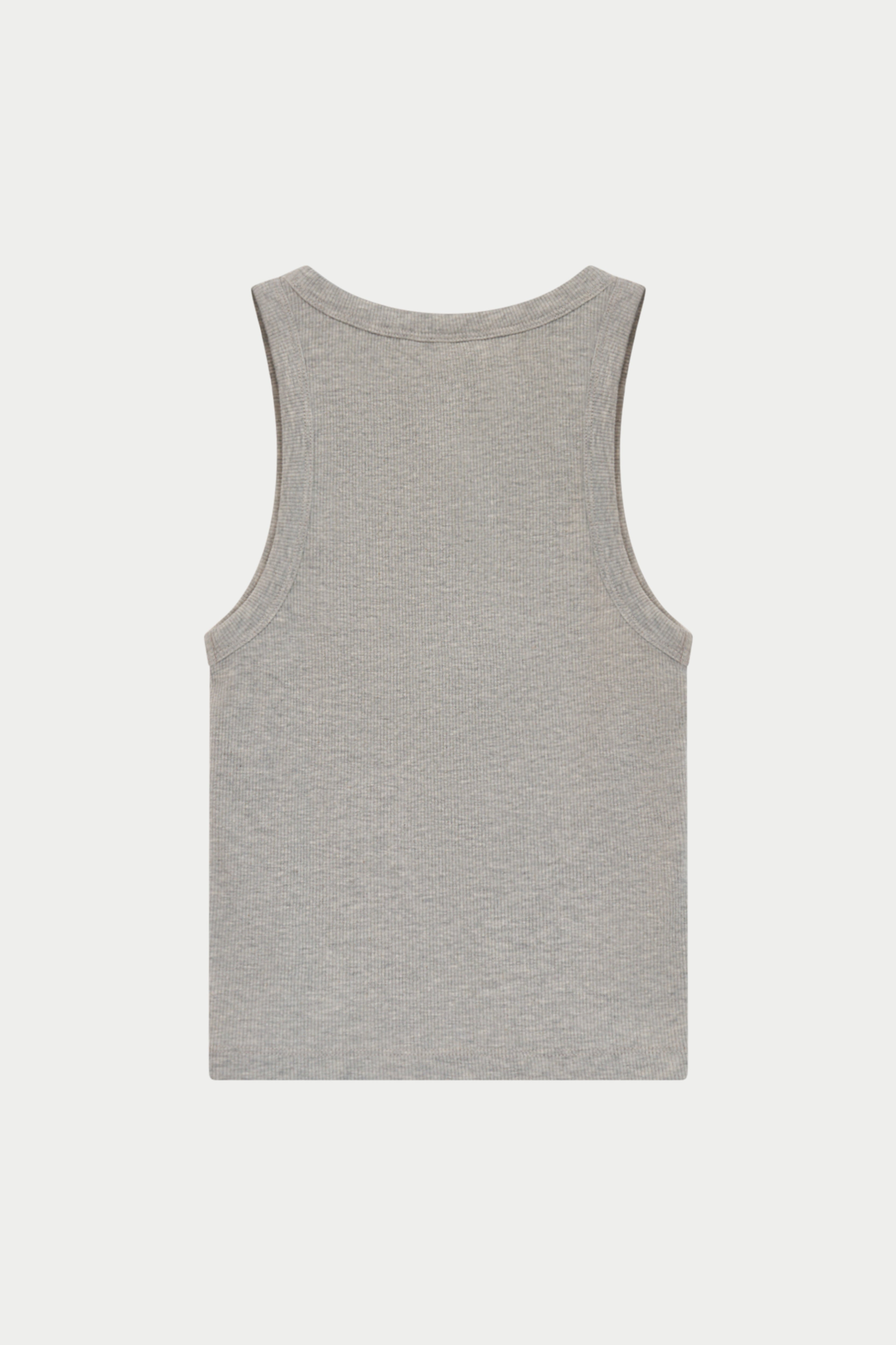 EMBLEM RIB VEST TOP - GREY MARL