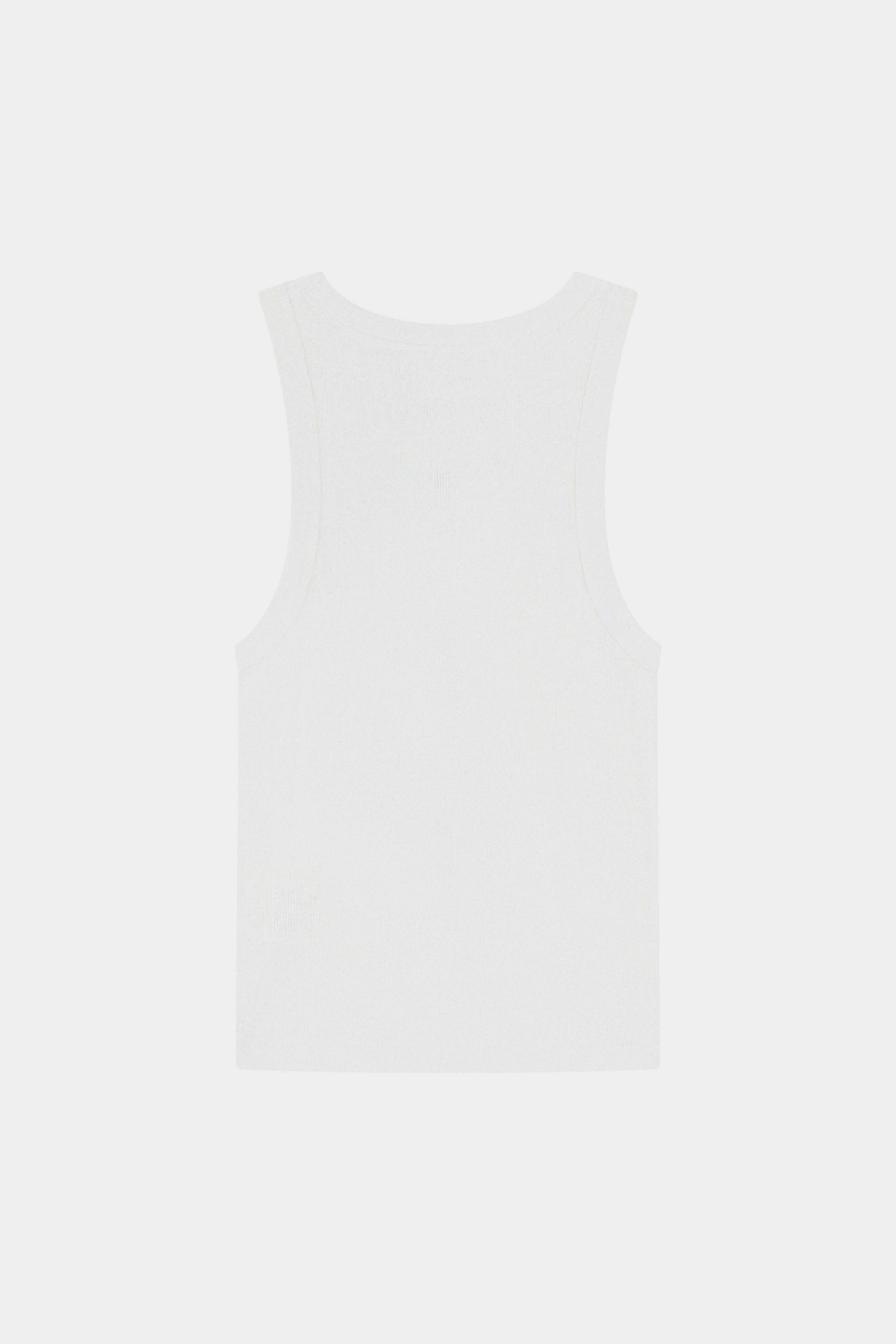 EMBLEM RIB VEST TOP -  OFF WHITE