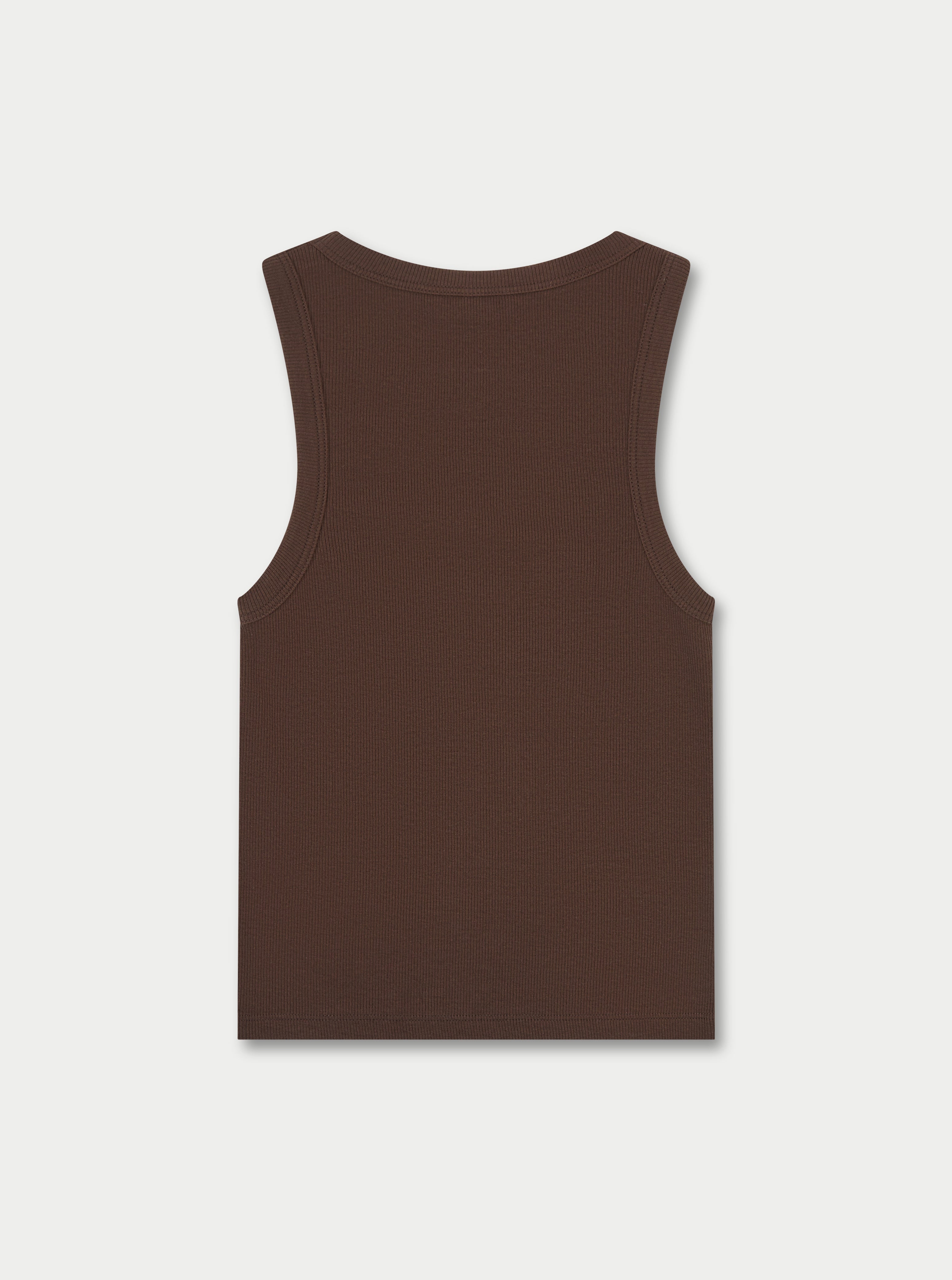 EMBLEM RIB VEST TOP - BROWN