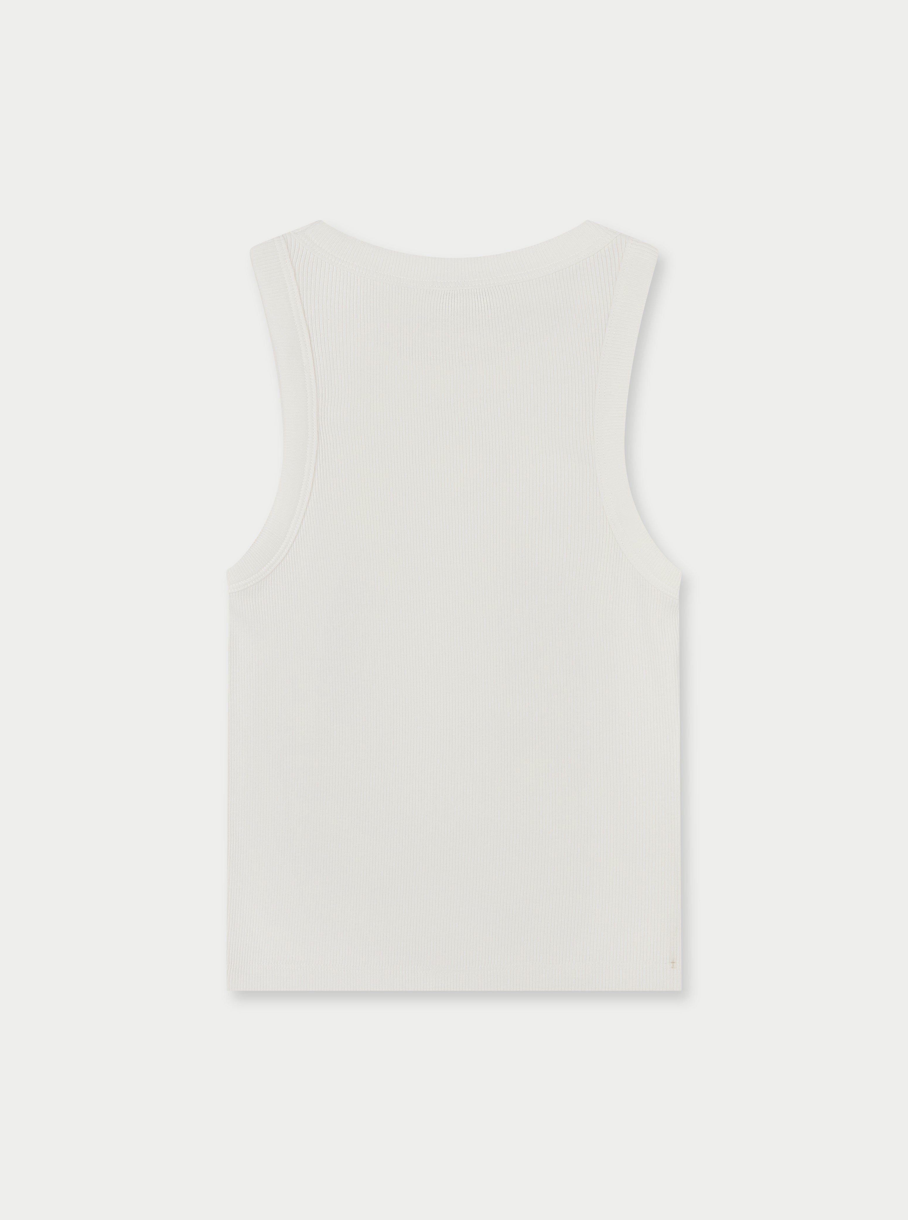 EMBLEM RIBBED VEST TOP -  OFF WHITE